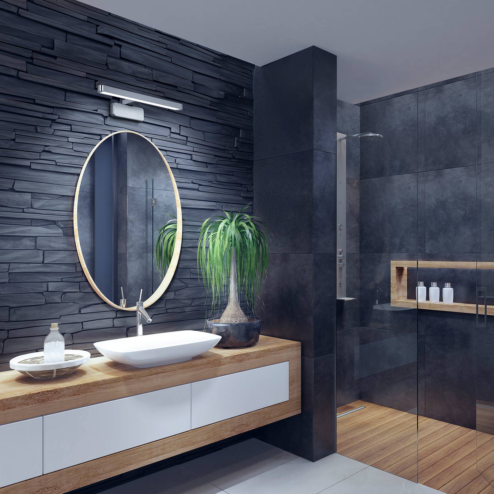 OSRAM LED-Wandlampe ORBIS DISC BAR, chrom, 40 cm, IP44, CCT günstig online kaufen