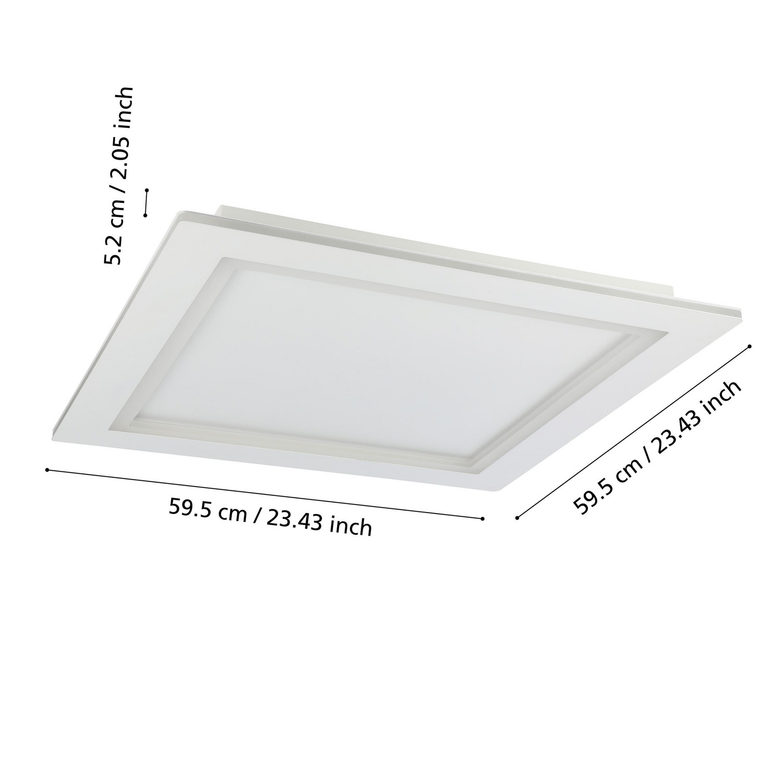 EGLO connect LED-taklampa Padrogiano-Z 1-ljus, 60 x 60 cm