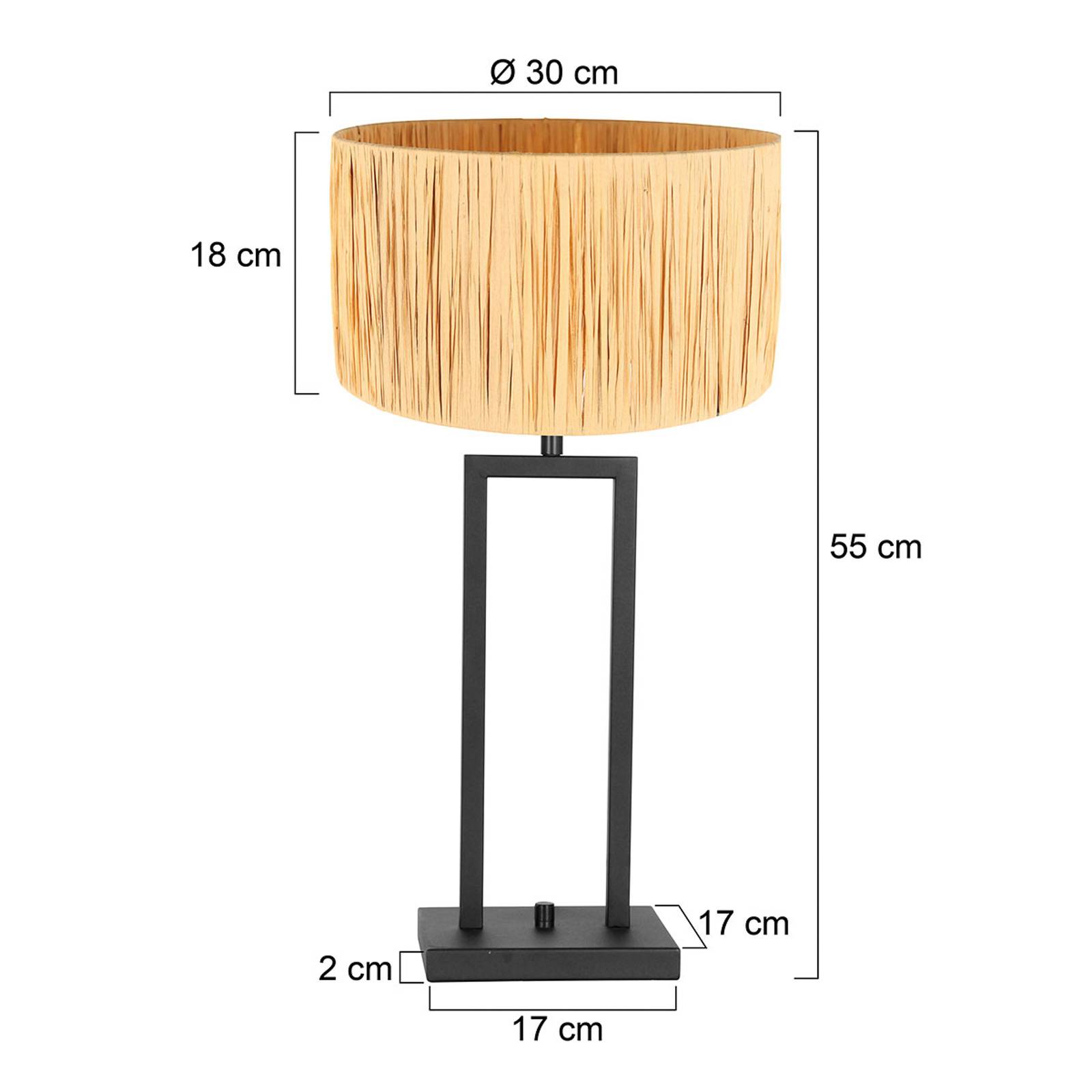 Stang 3704ZW bordlampe naturligt fletværk