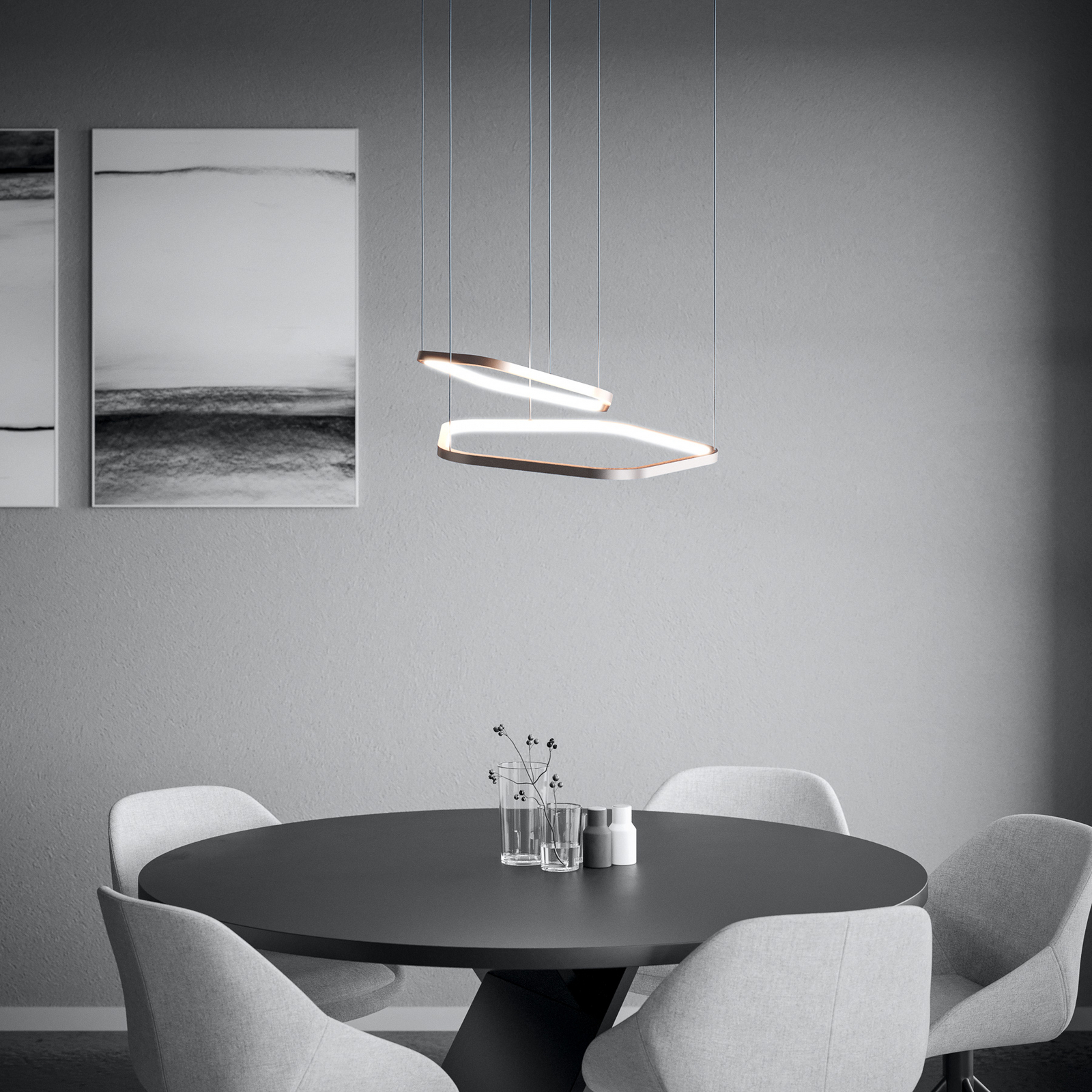 Závěsné světlo Stars of Light Estrella, bronzová, 2 žárovky, CCT