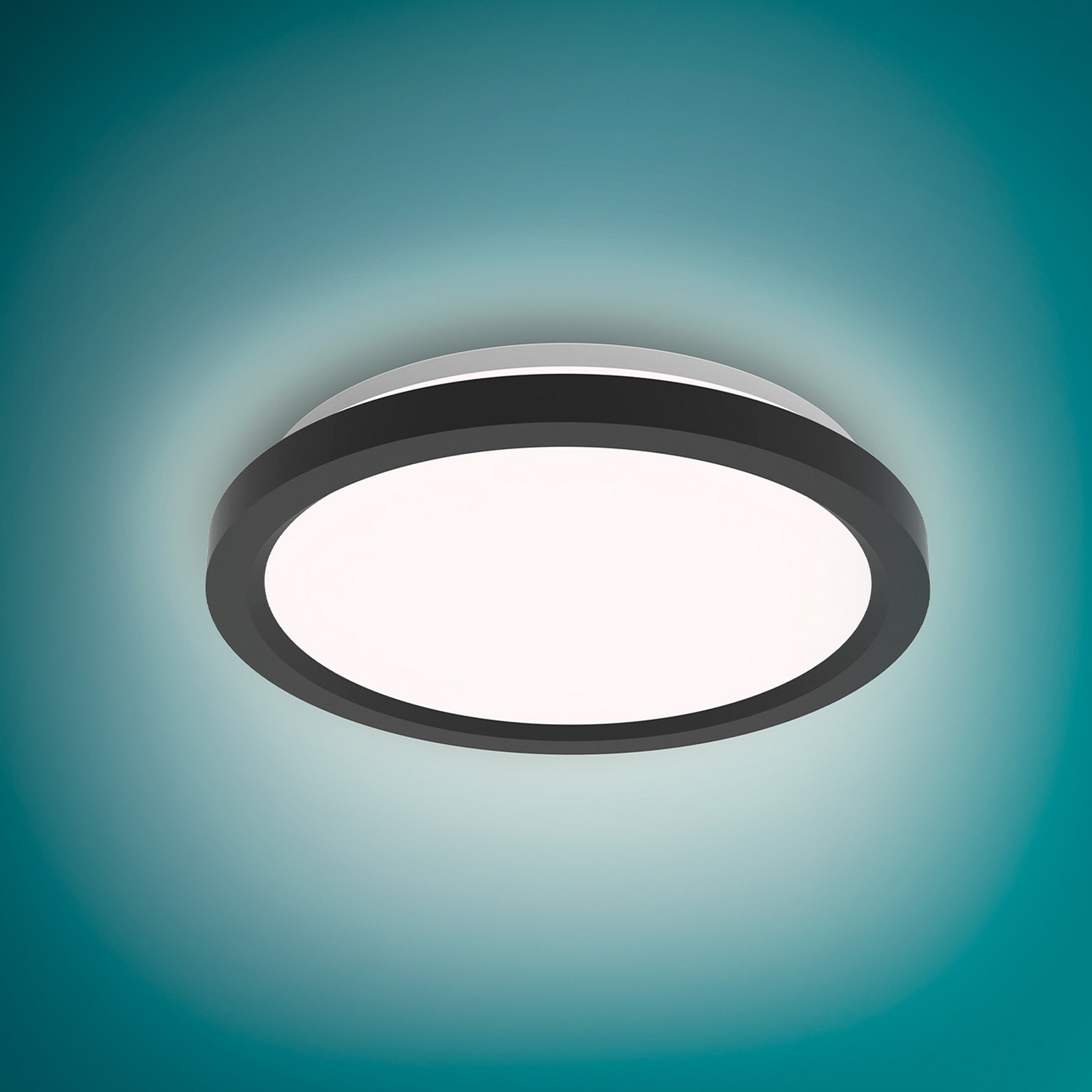 Philips LED φωτιστικό οροφής Aio RD μαύρο Ø 30 cm τηλεχειριστήριο