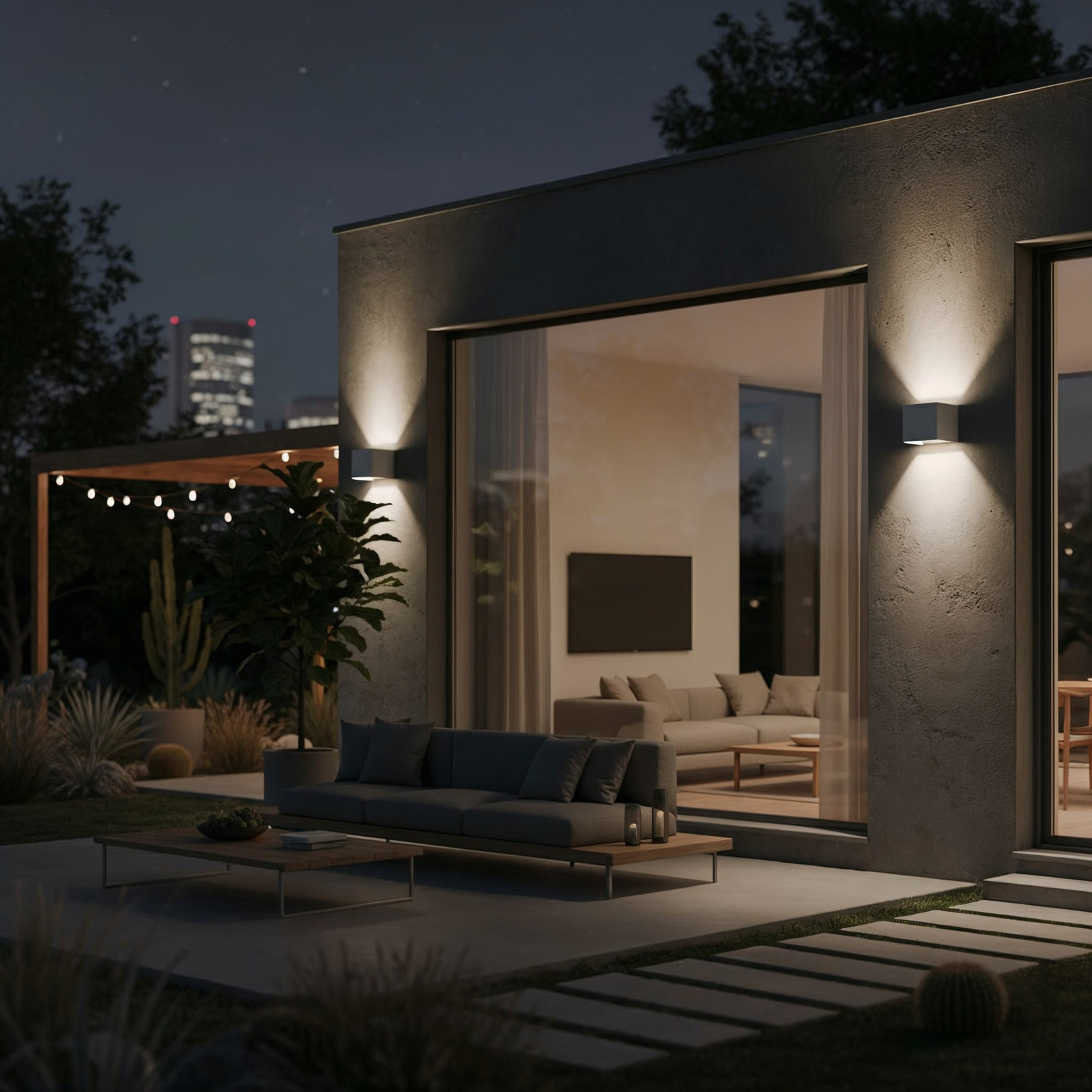 Ideal Lux Applique d'extérieur LED Atom, blanc, 10 cm, métal