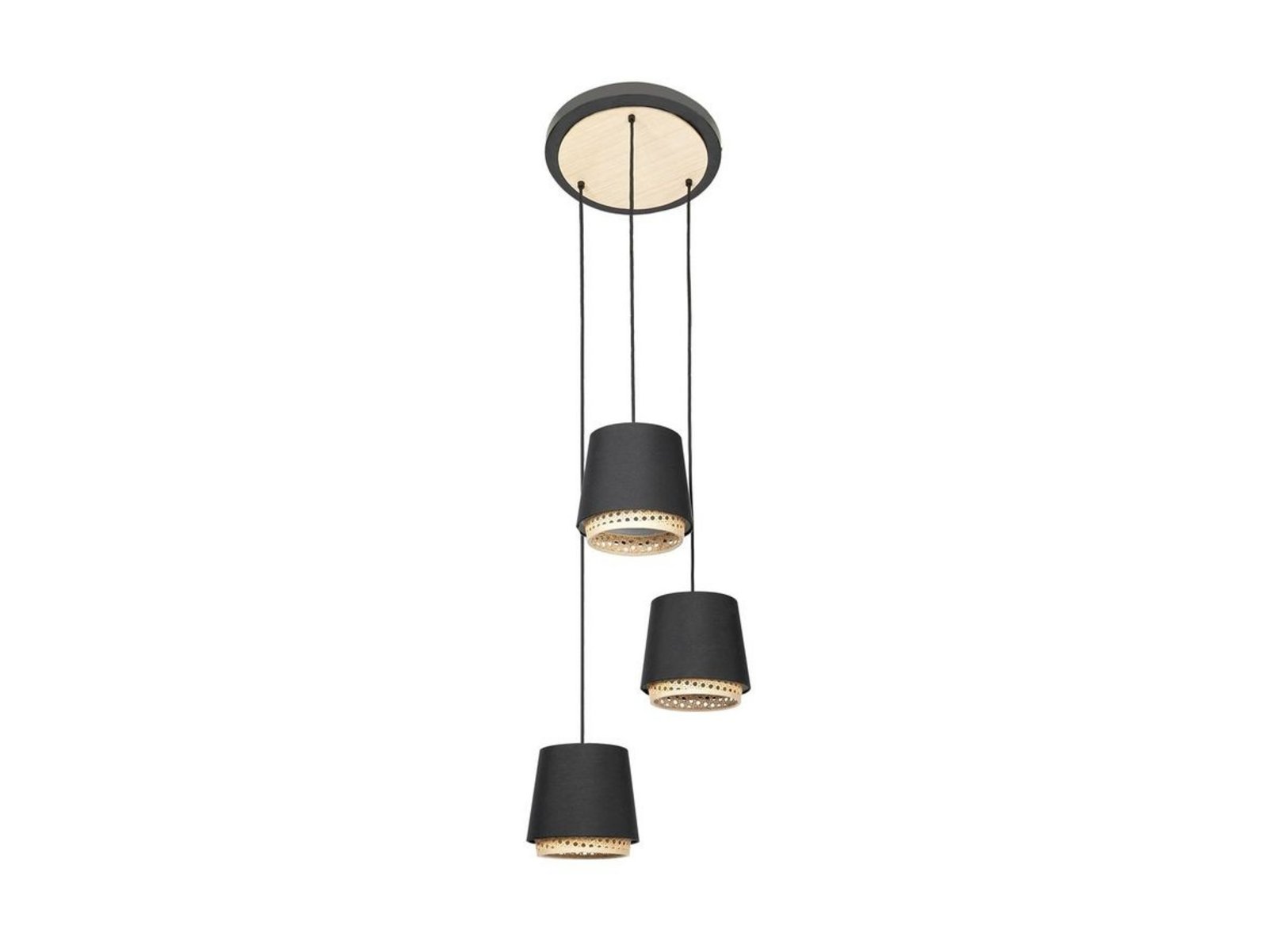 Ananya 3 Round Lustră Pendul Black - Lindby