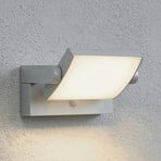 Lindby Applique da esterno LED Sherin, grigia, orientabile, sensore