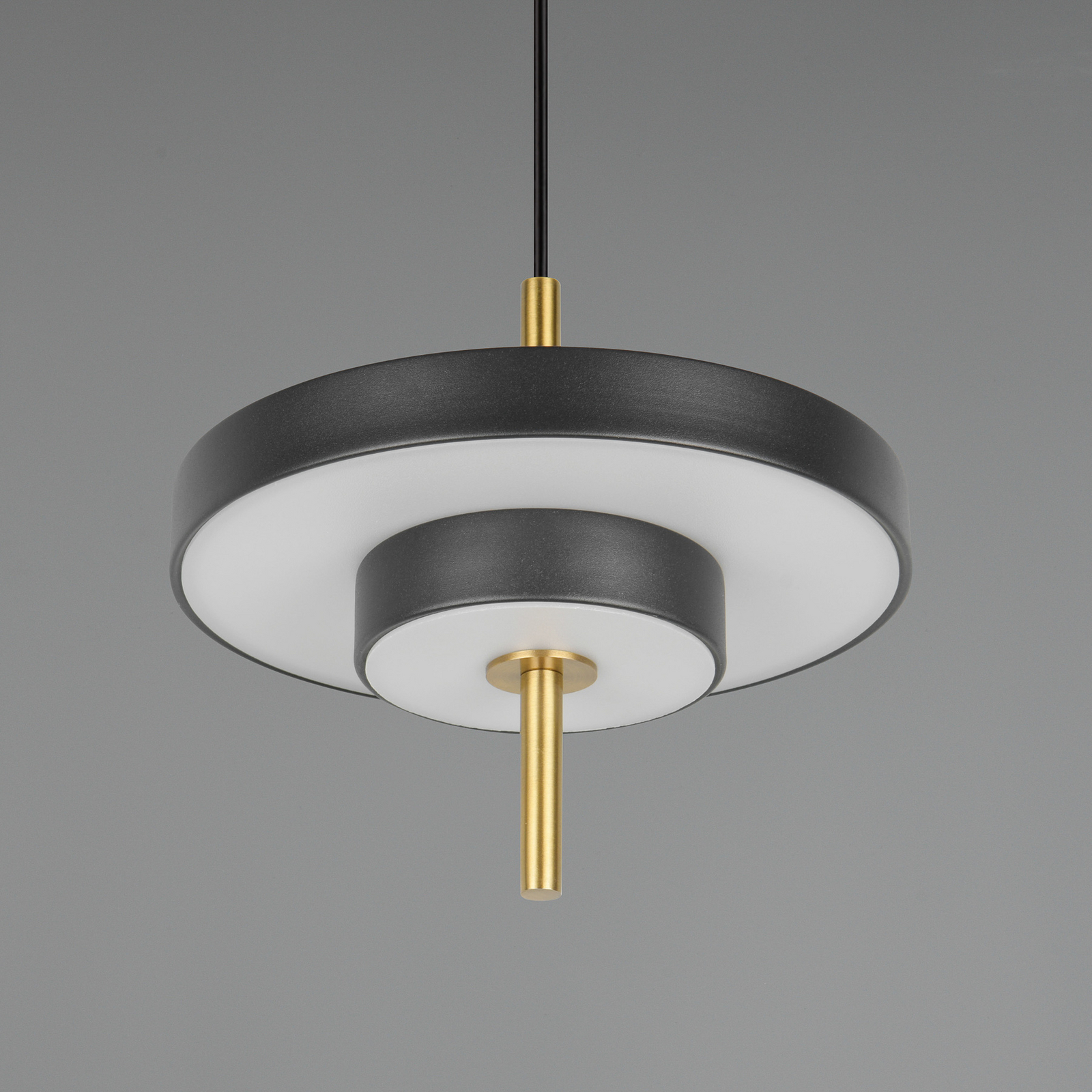 Candeeiro suspenso LED Keaton preto/dourado, Ø 20 cm Metal CCT Candeeiro suspenso LED Keaton preto/dourado, Ø 20 cm Metal CCT