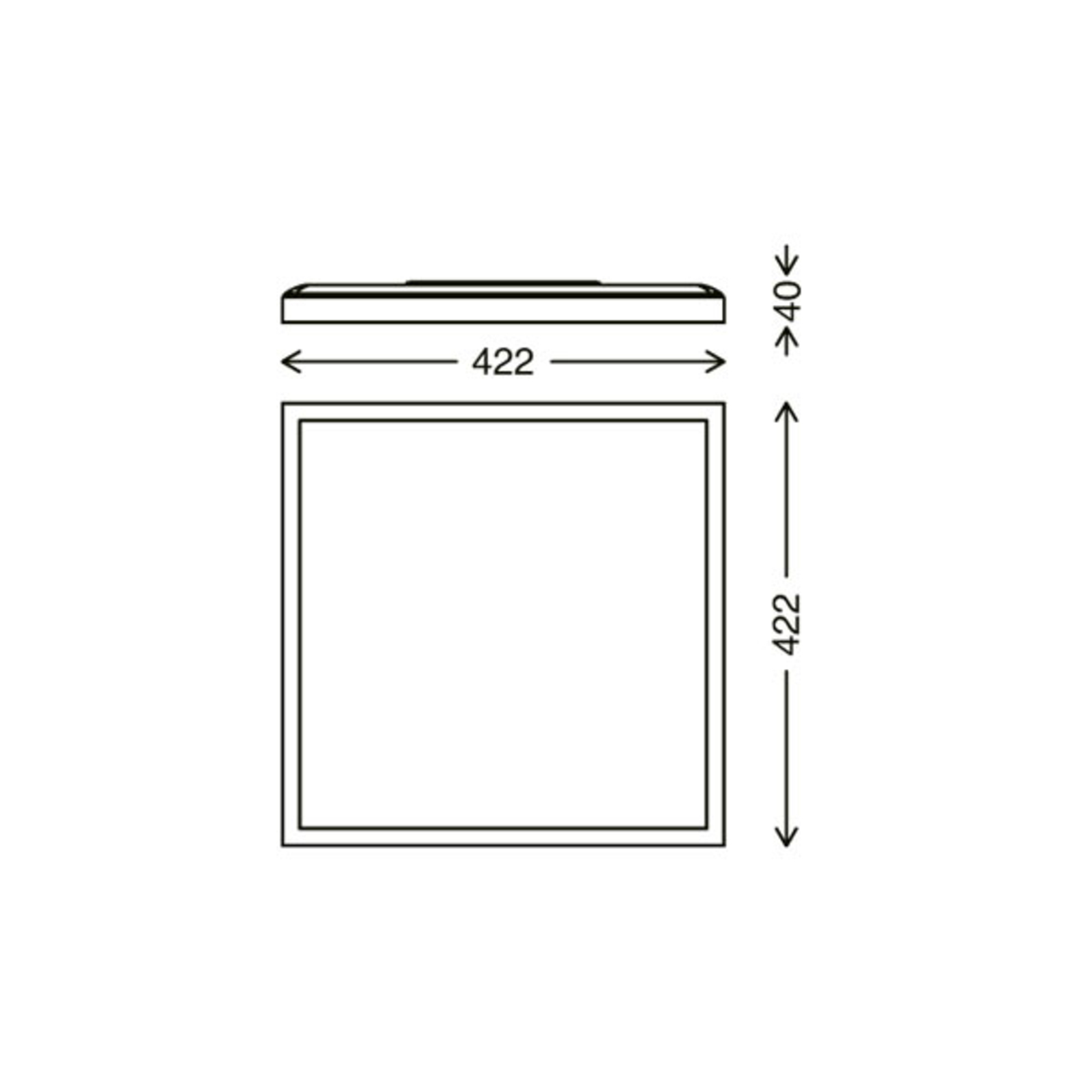 Plafonnier LED 7364, 42 x 42 cm