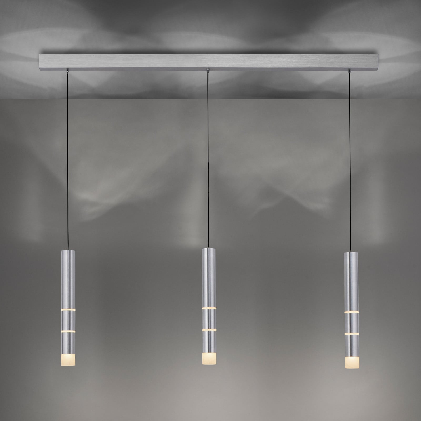 Vega LED-Hängeleuchte, drei Zylinder, alu - PURE Vega LED-Hängeleuchte, drei Zylinder, alu - PURE