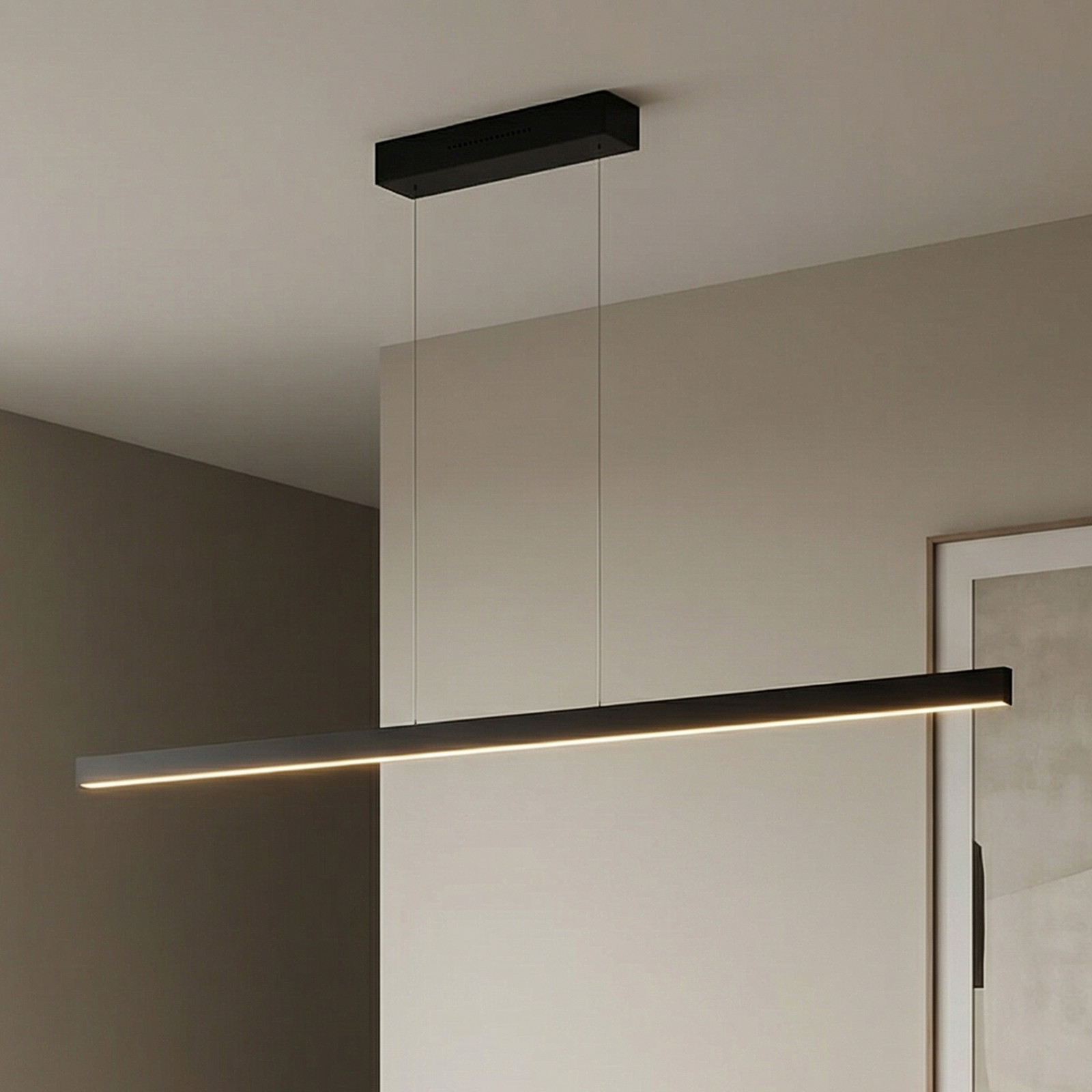 Suspensie cu LED Linda-132 negru CCT control prin gesturi