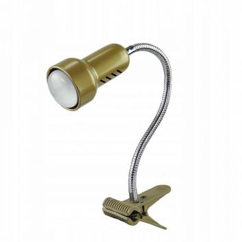 Lolek clip-on light with a flexible arm, gold