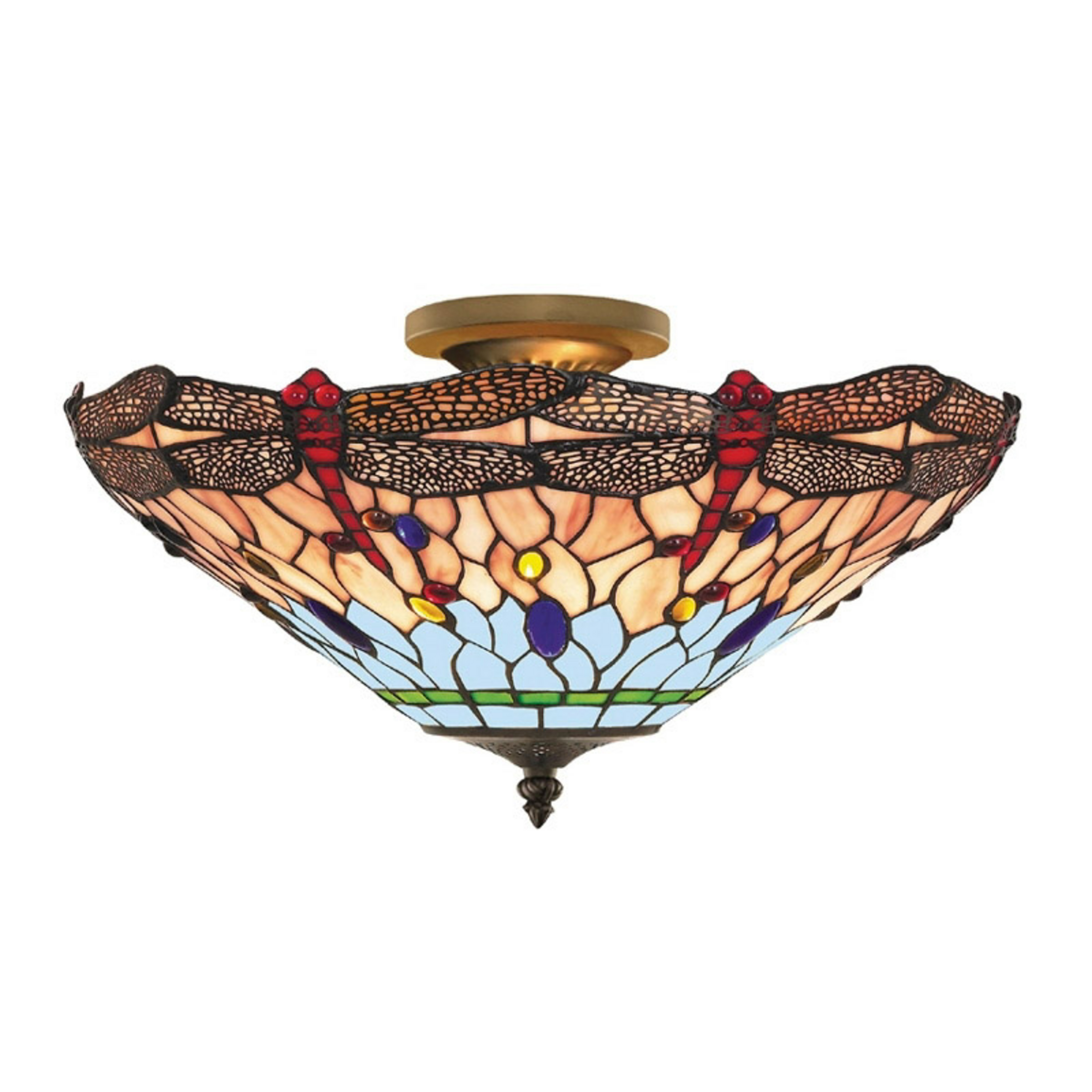 Dragonfly-loftslampe i Tiffany-stil