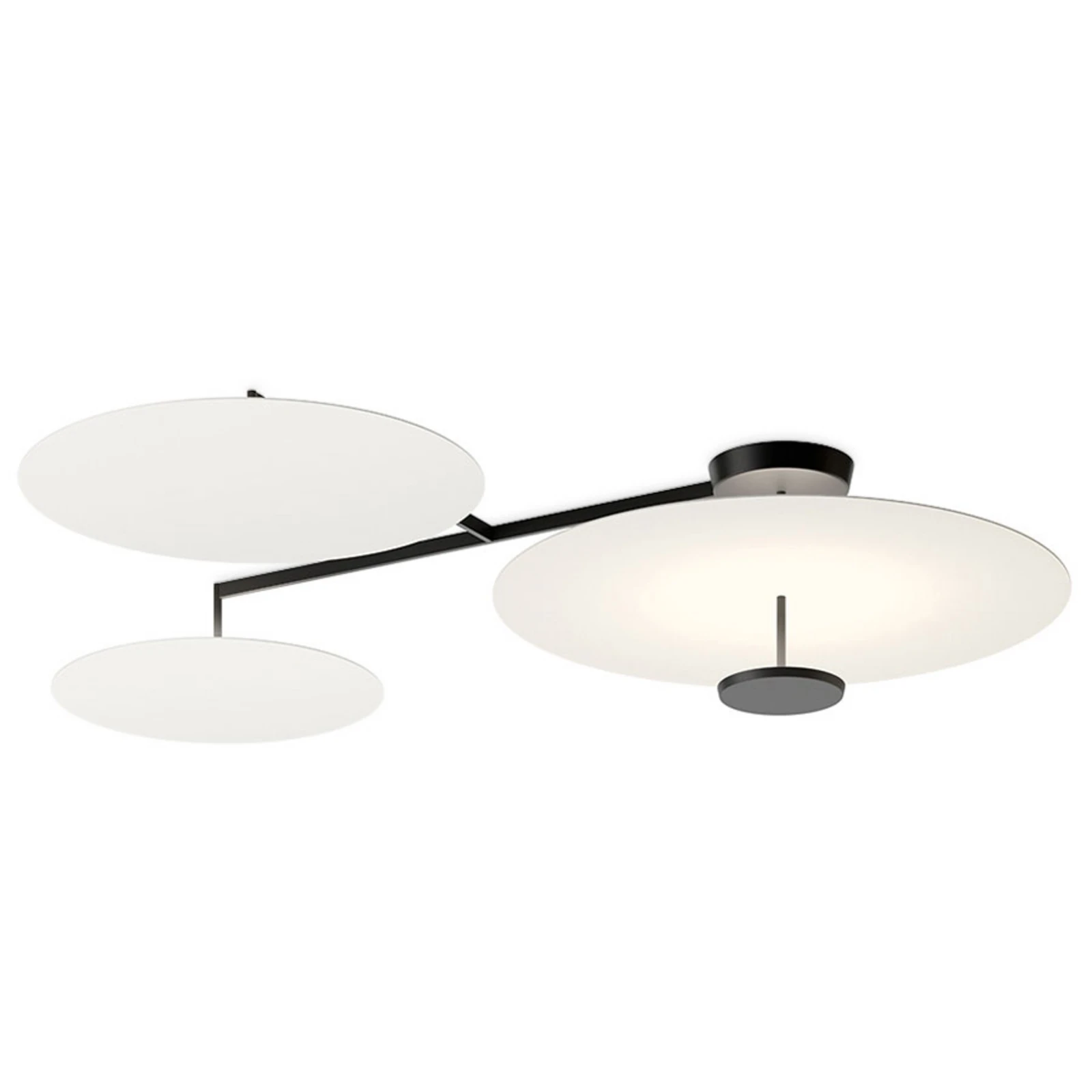 Candeeiro de teto LED Vibia Flat 4 lâmpadas Ø 90 cm branco