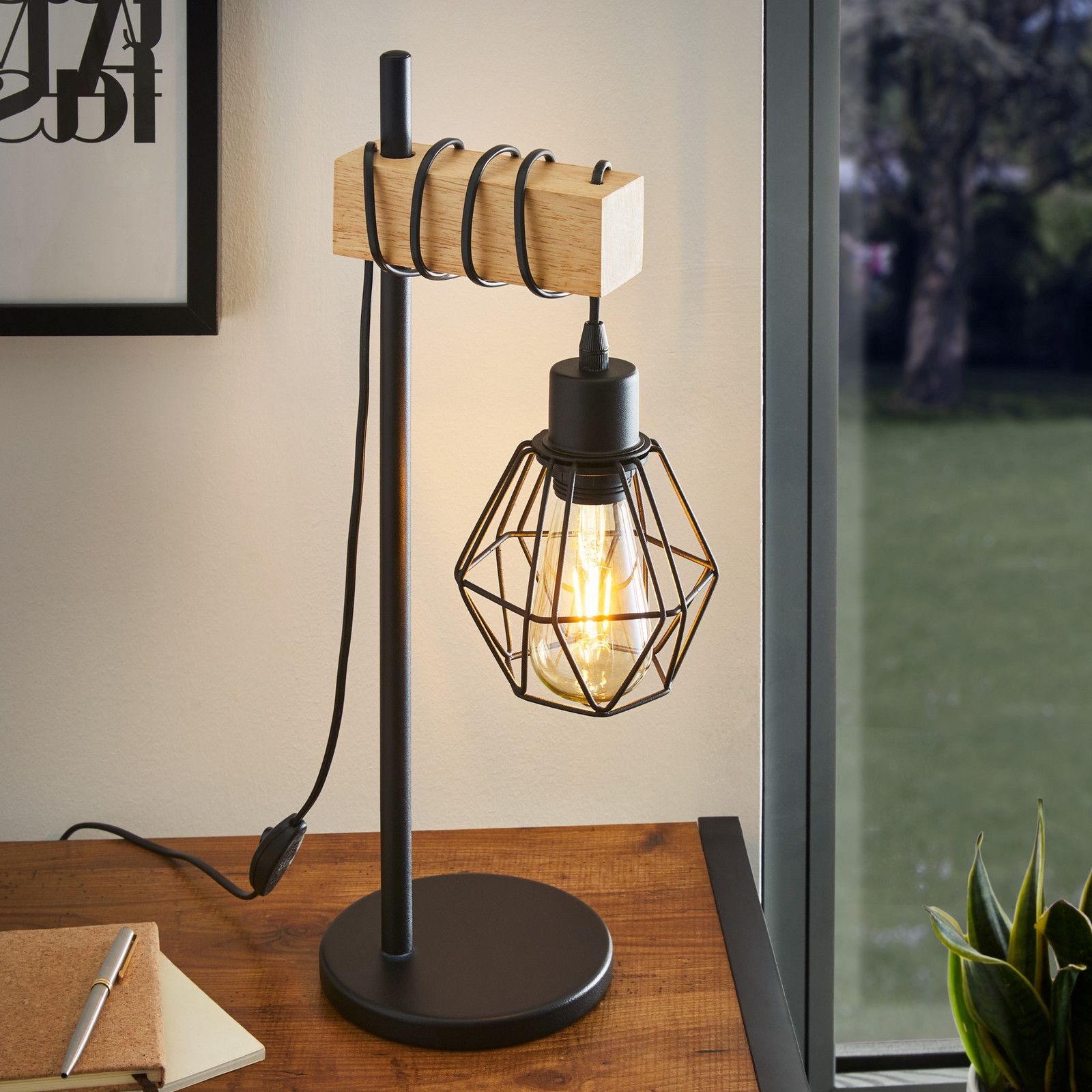 Candeeiro de mesa Townshend 5 com abajur em forma de gaiola