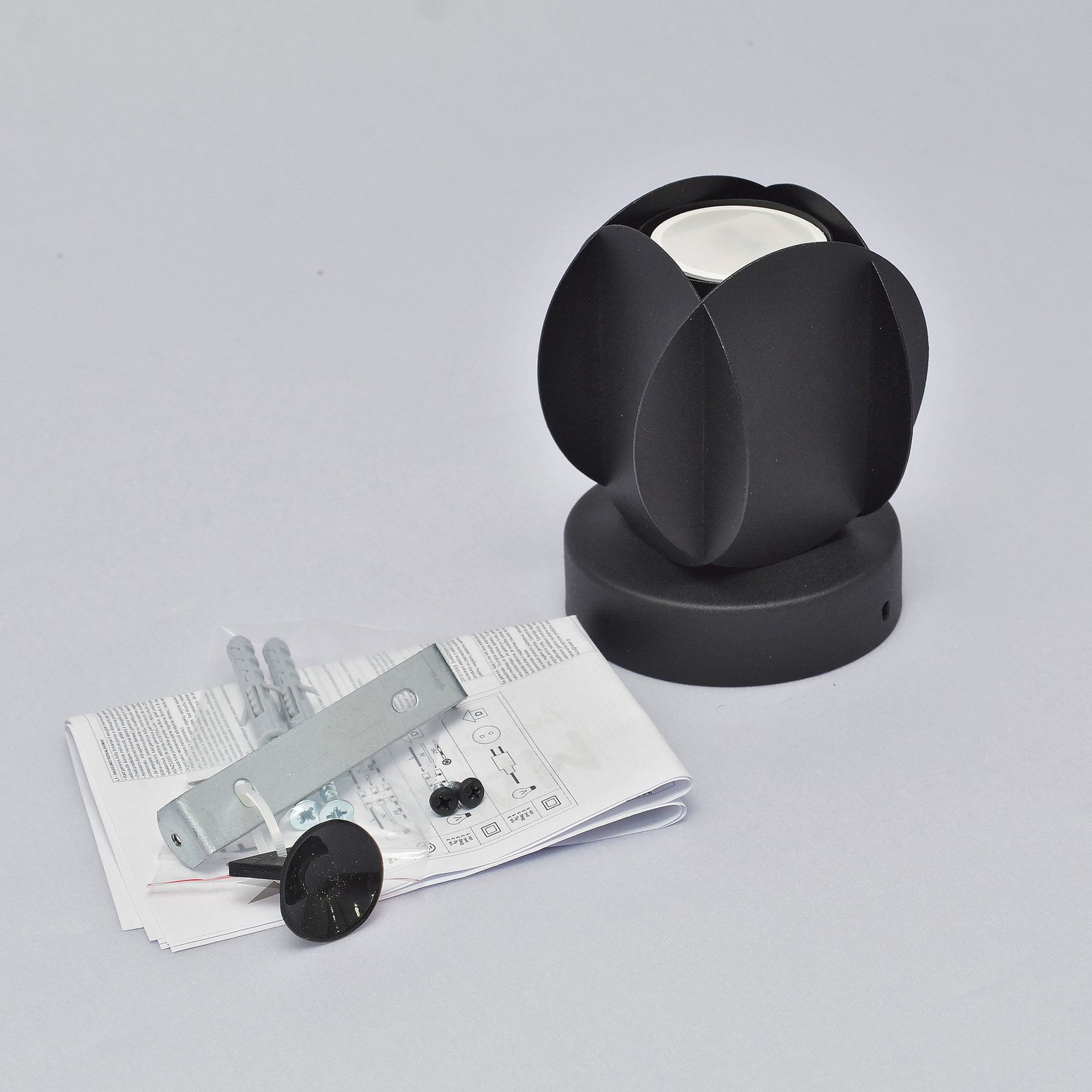 GAMBIT laevalgusti, must, Ø 10 cm, metall, GU10 LED