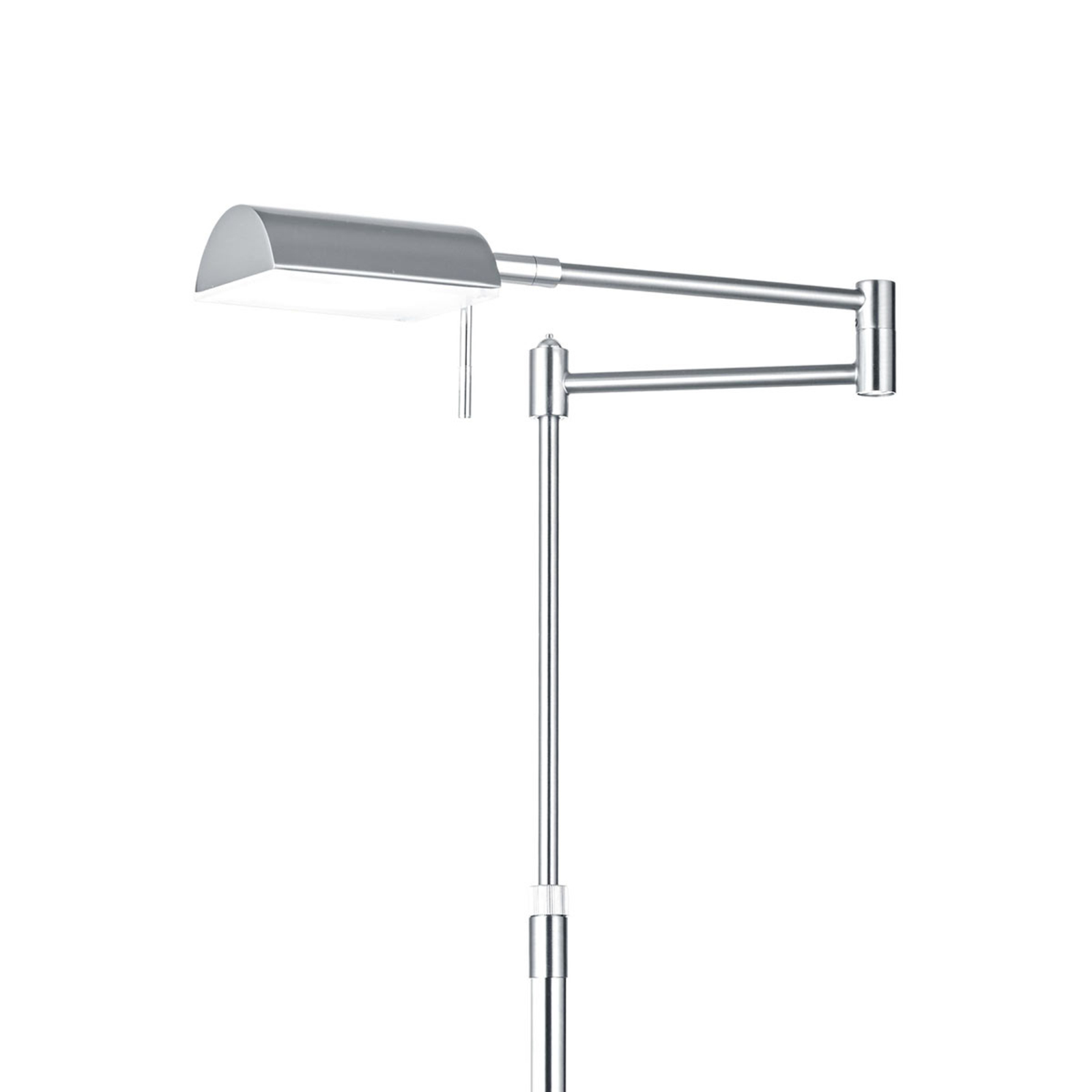 B-Leuchten Graz LED floor lamp, matt nickel, for Workroom / Office, metal, acrylic, 12.8 W, energy efficiency: A+, H: 145 cm