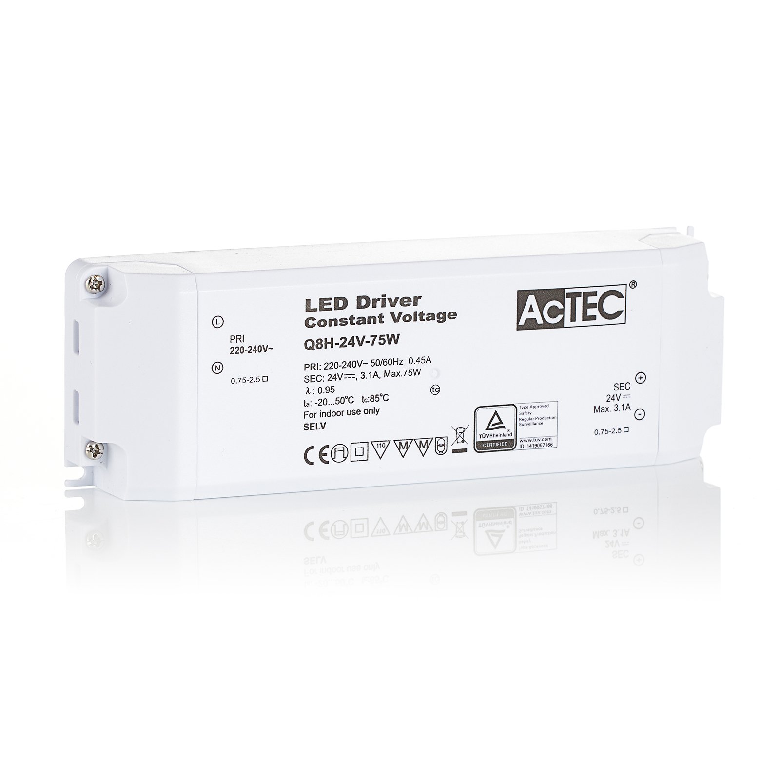 AcTEC Q8H transformador LED CV 24V, 75W