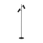 Lampadaire Clubs tête pivotante, noire