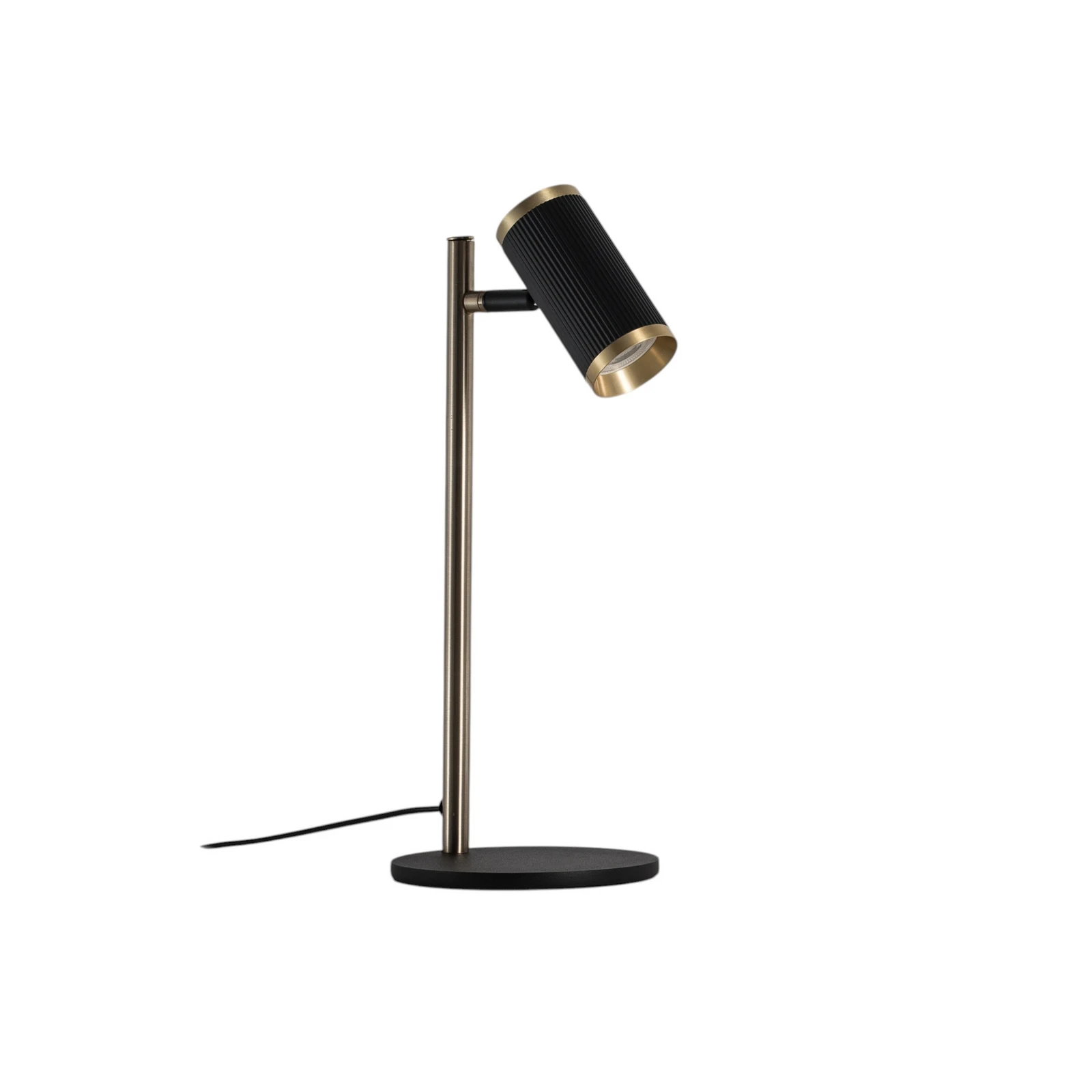 Stolná lampa Lume, čierna/zlatá antika, výška 42 cm, kov
