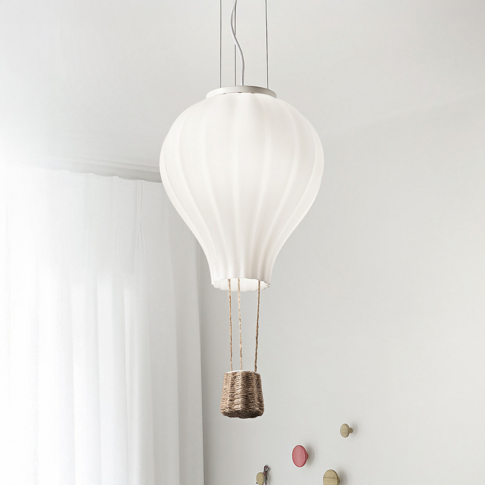 Candeeiro suspenso Ideal Lux Dream Big, branco, vidro opalino, Ø 42 cm