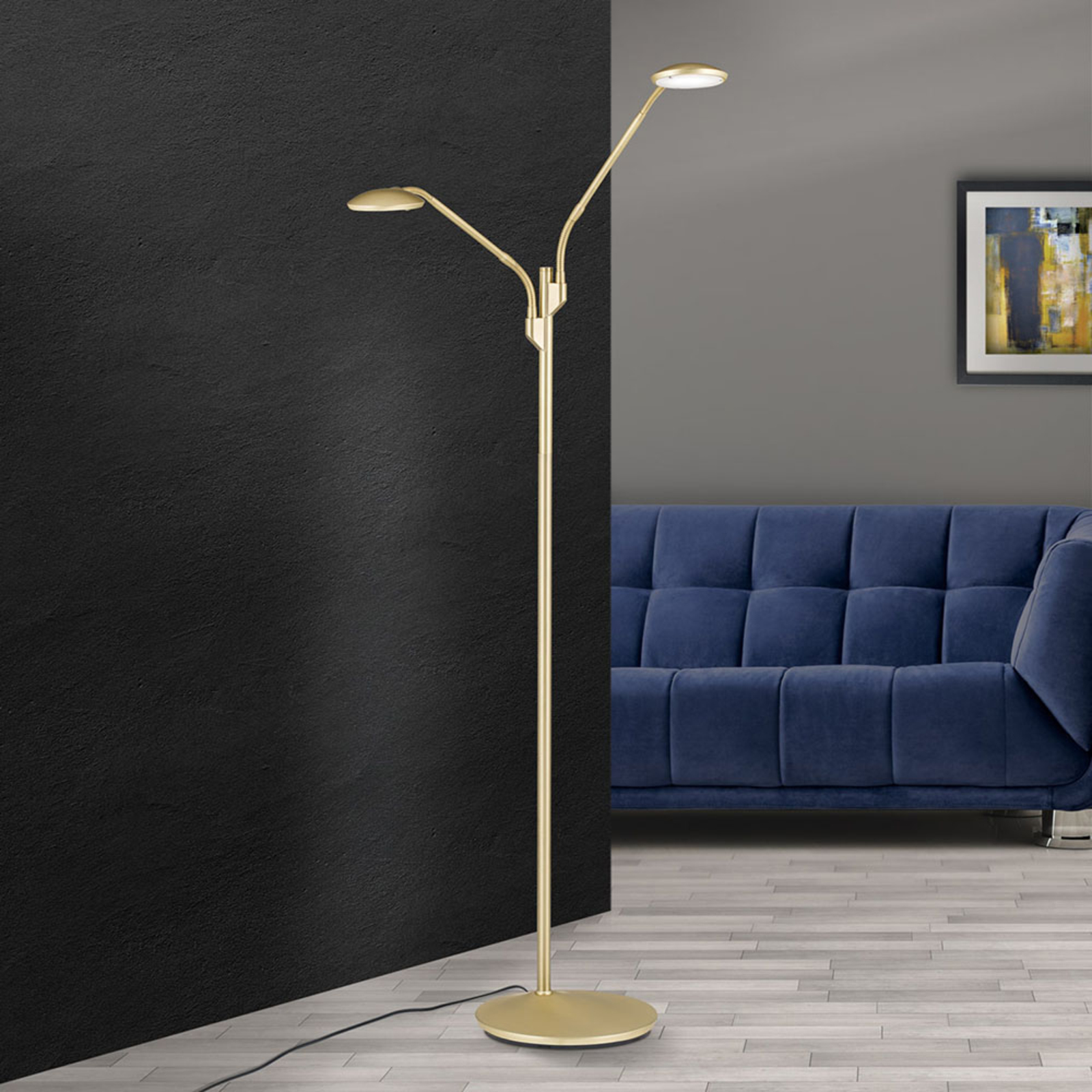 LED-Stehleuchte Cobra, zweiflammig