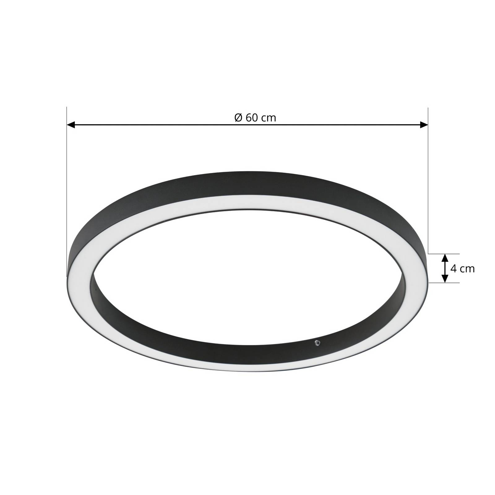 Lucande Lampa sufitowa LED Neor, czarna, Ø 60 cm, CCT, ściemniana