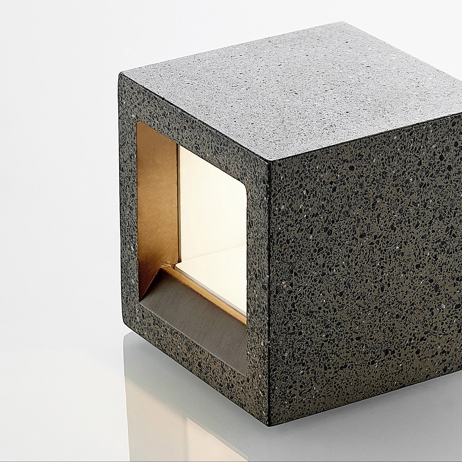 Lindby Quaso LED wall lamp, concrete black granite