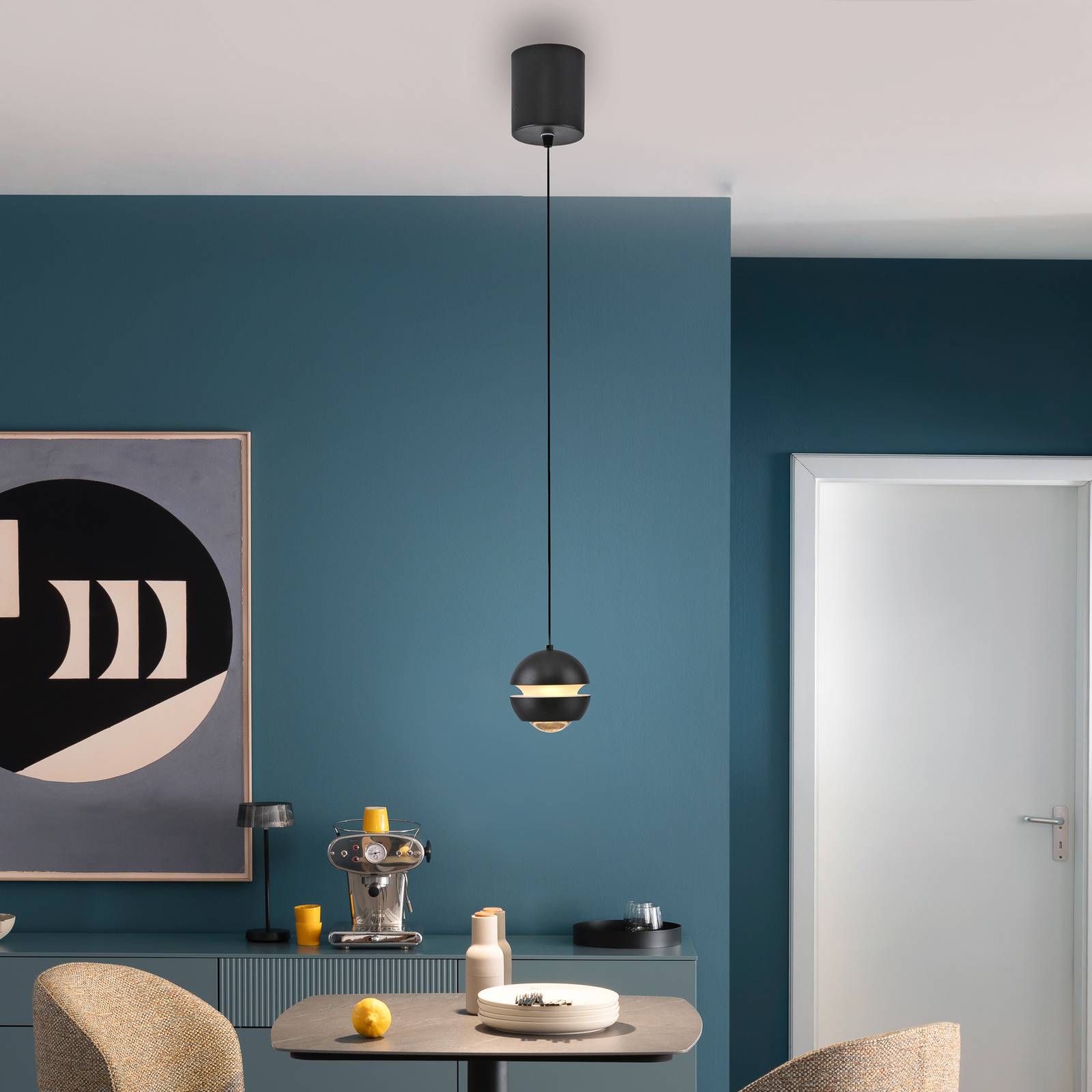 SCHÖNER WOHNEN LED-Hängeleuchte Lini, schwarz, 1-fl., 3.000K günstig online kaufen