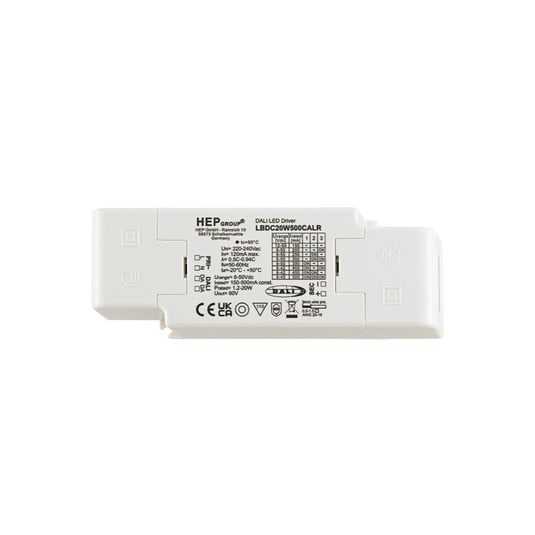 Nivo DALI LED-drivare, 20 W, CC 150–500 mA, 6–50 VDC – Sigor