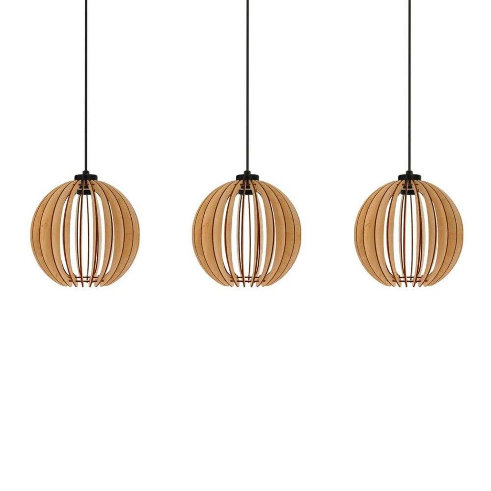 Clay 3 Pendant Black/Wood - Envostar