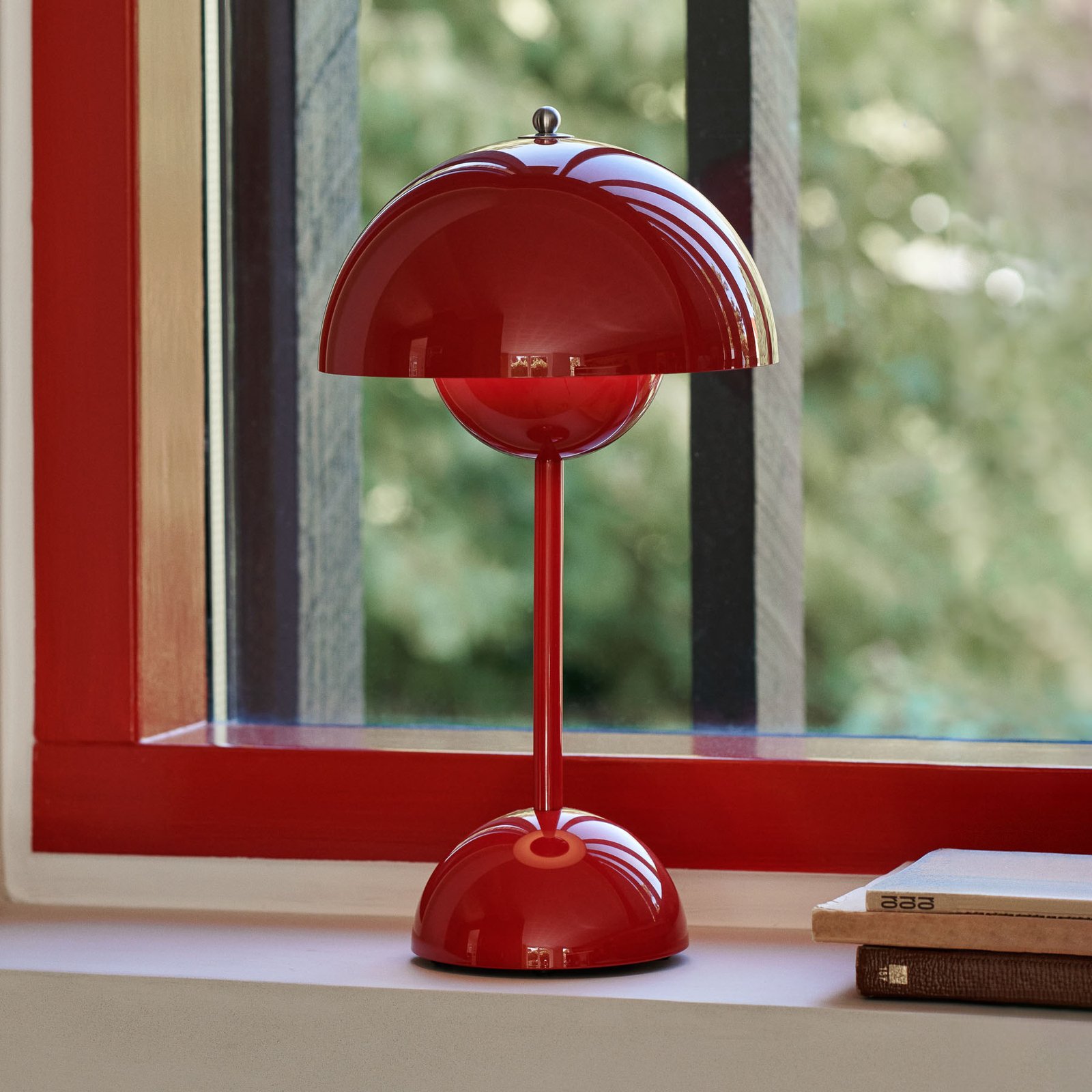 &Candeeiro de mesa recarregável LED Flowerpot VP9, vermelho vermelhão