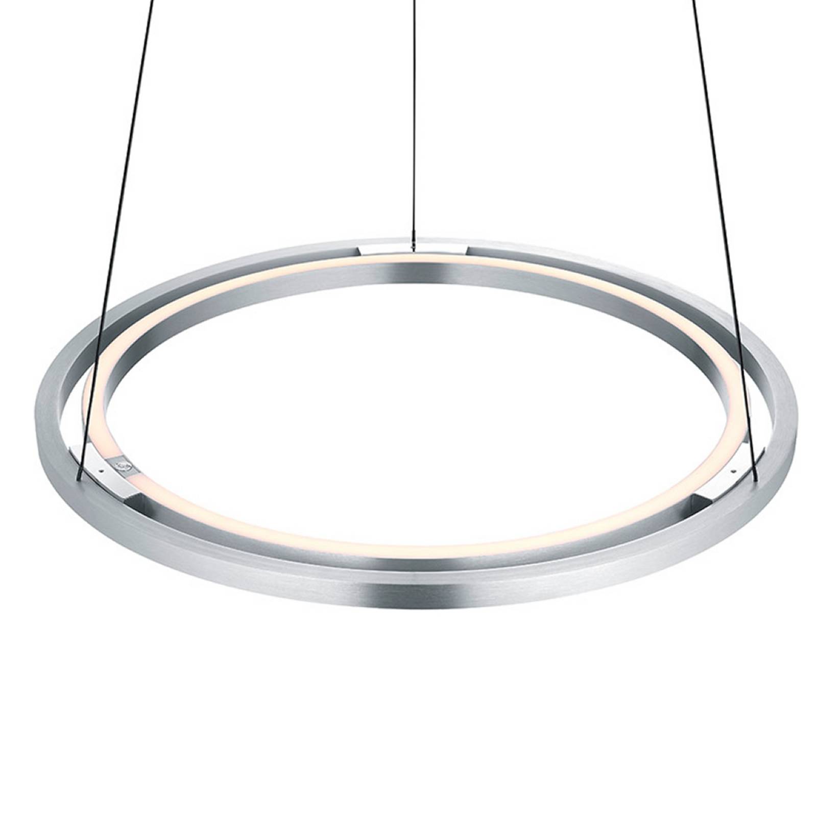 HELL LED hanglamp Ringo Ø 60 cm, aluminiumkleurig, metaal, CCT