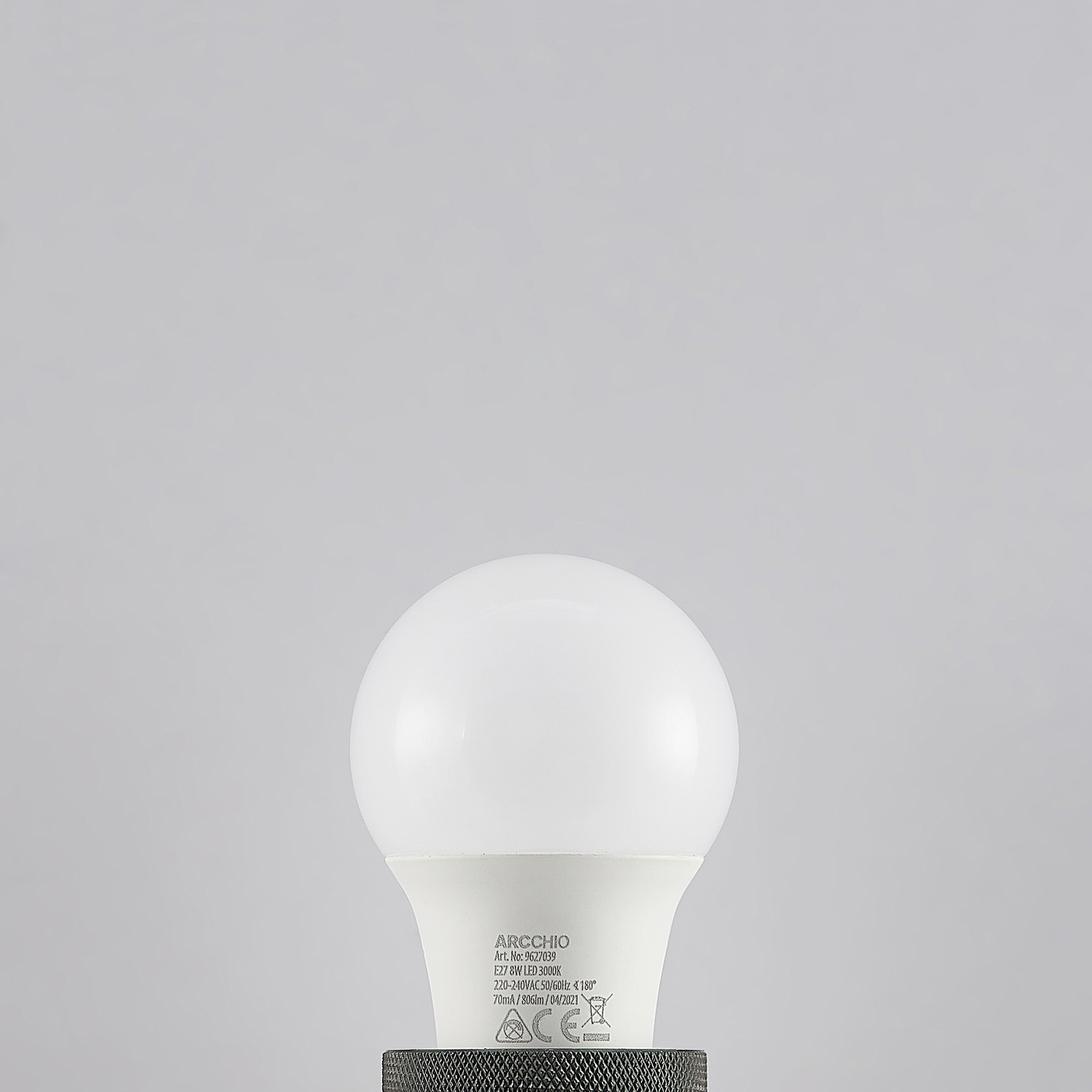 LED lamp E27 A60 8W 3.000K opaal, 2 per set