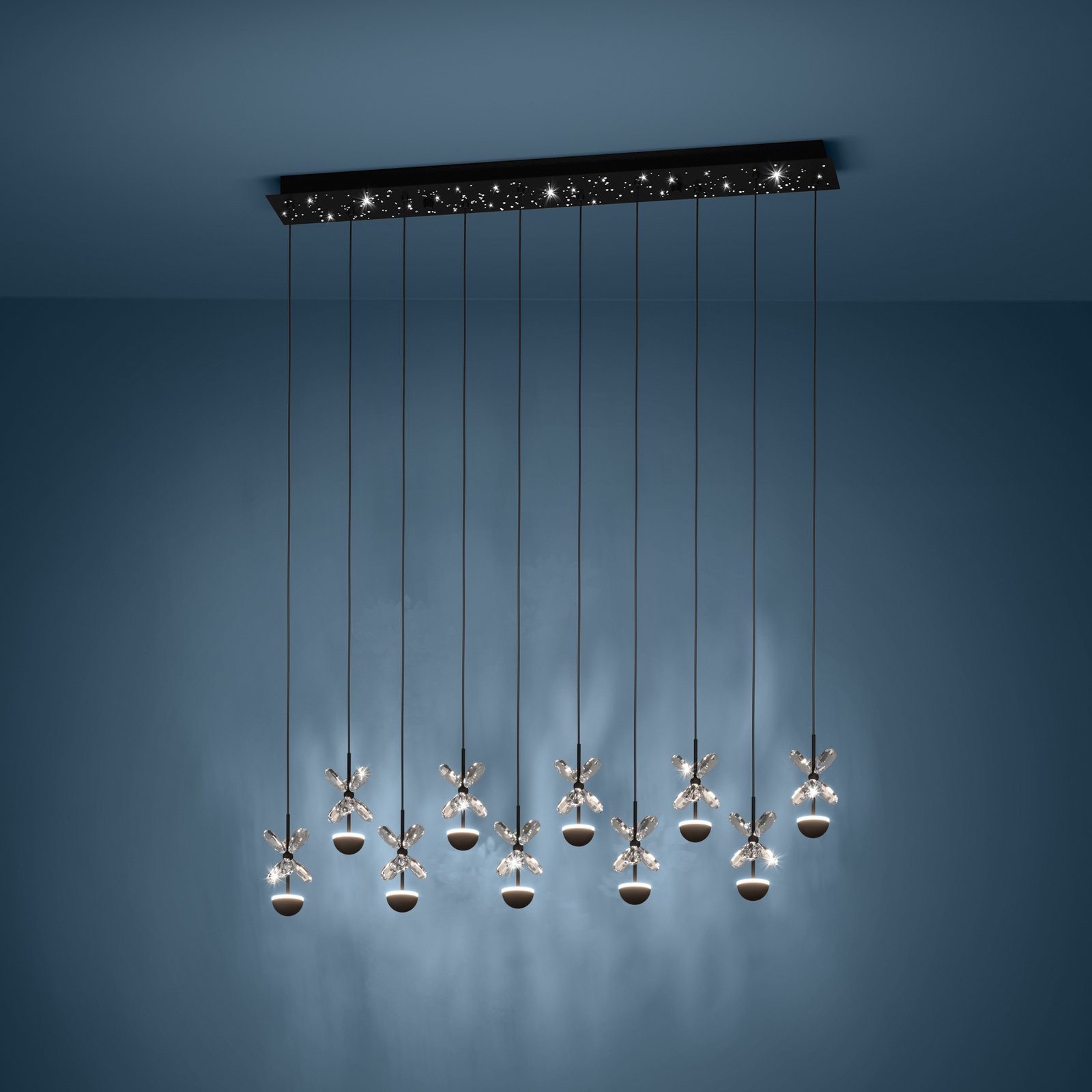 EGLO Stars Of Light LED pendant lamp Pianopoli, black, L. 87 cm