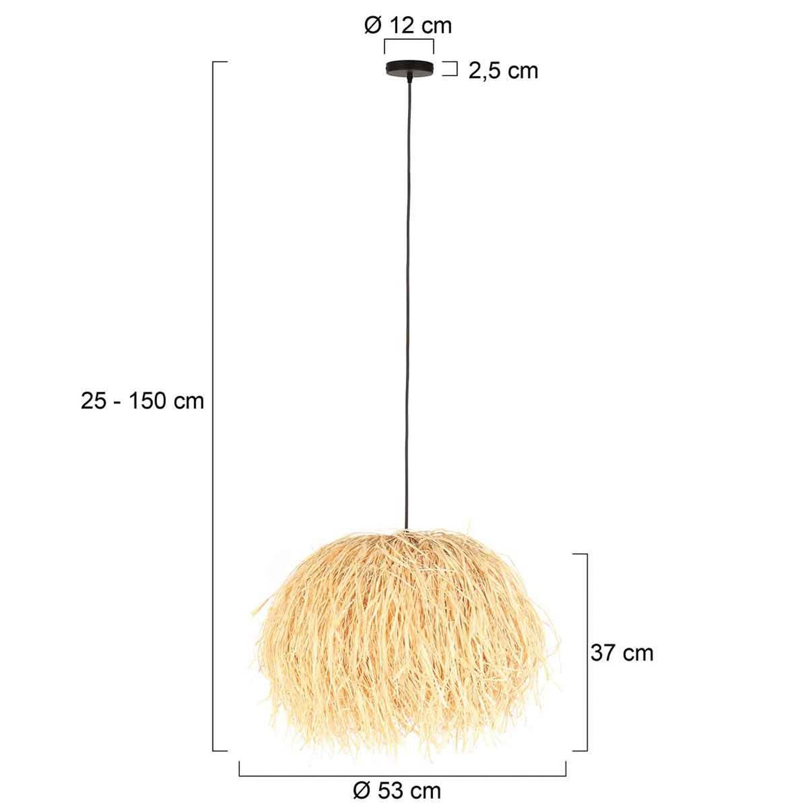 Lampa wisząca Grass trawa naturalny metal czarny