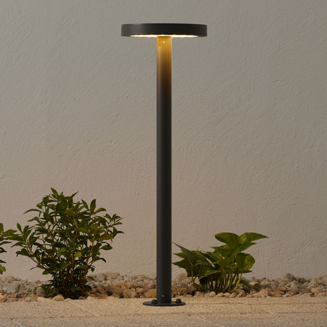 LED-Solar-Wegelampe Linja, rund, dunkelgrau
