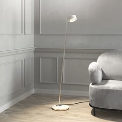 Puk! 120 Floor LED lenti tras/satin, bianco satin