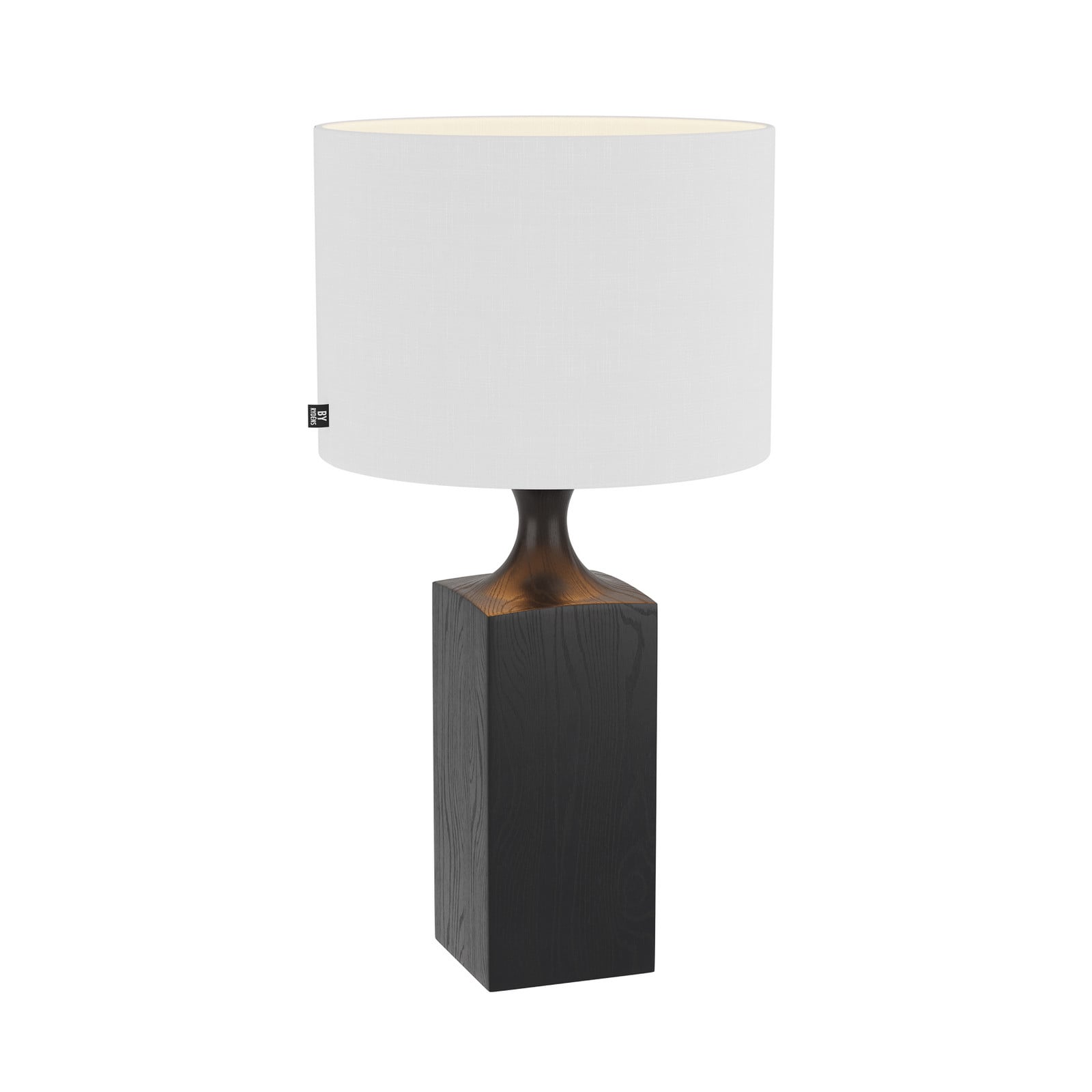 Woody bordslampa, höjd 56 cm, svart/vit, trä, linne, E27 – By Rydéns - Vardagsrum - Med en ljuskälla | Produkter - Bordslampor | Lampspecialisterna