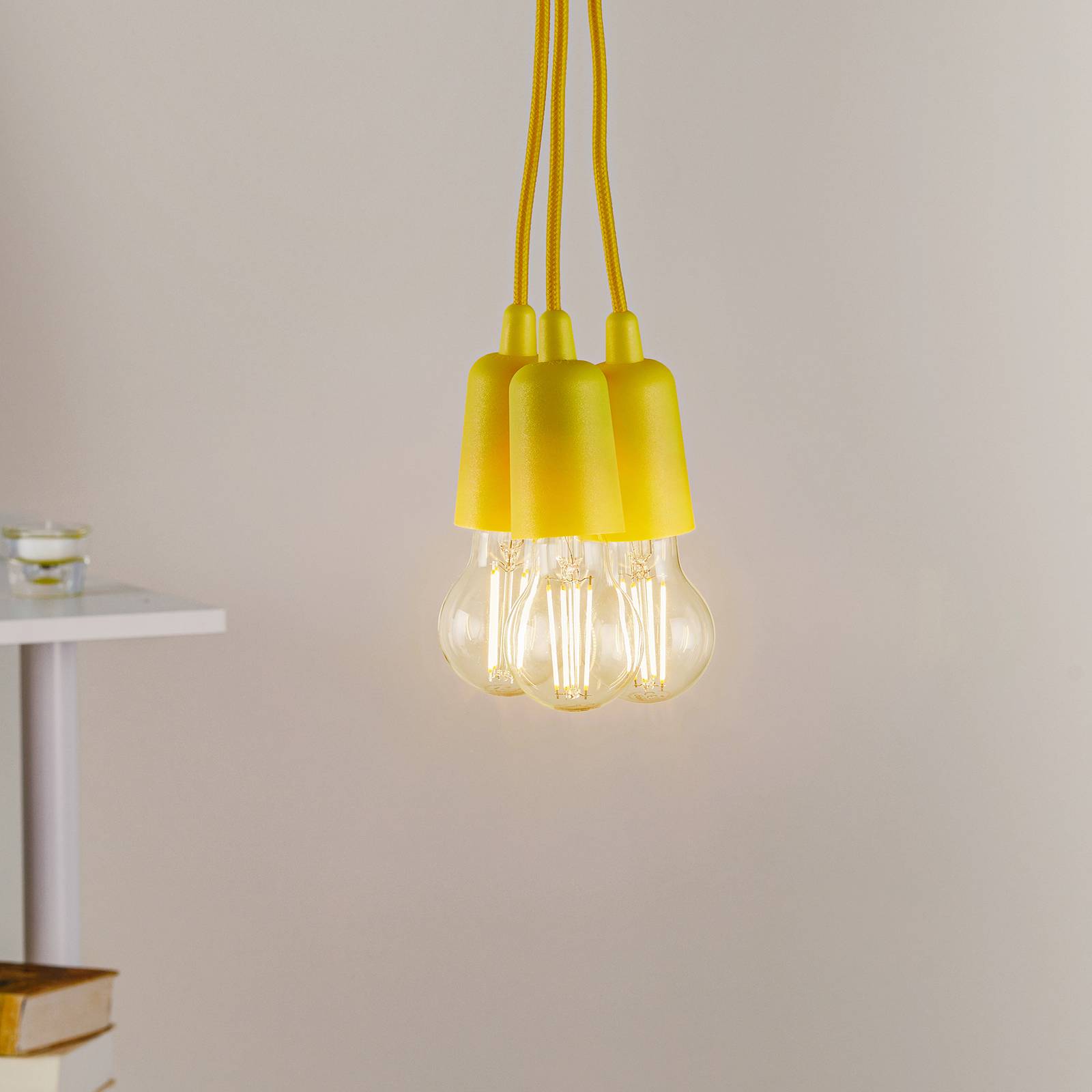 SOLLUX LIGHTING Lampa wisząca Brasil żółta 3-punktowa