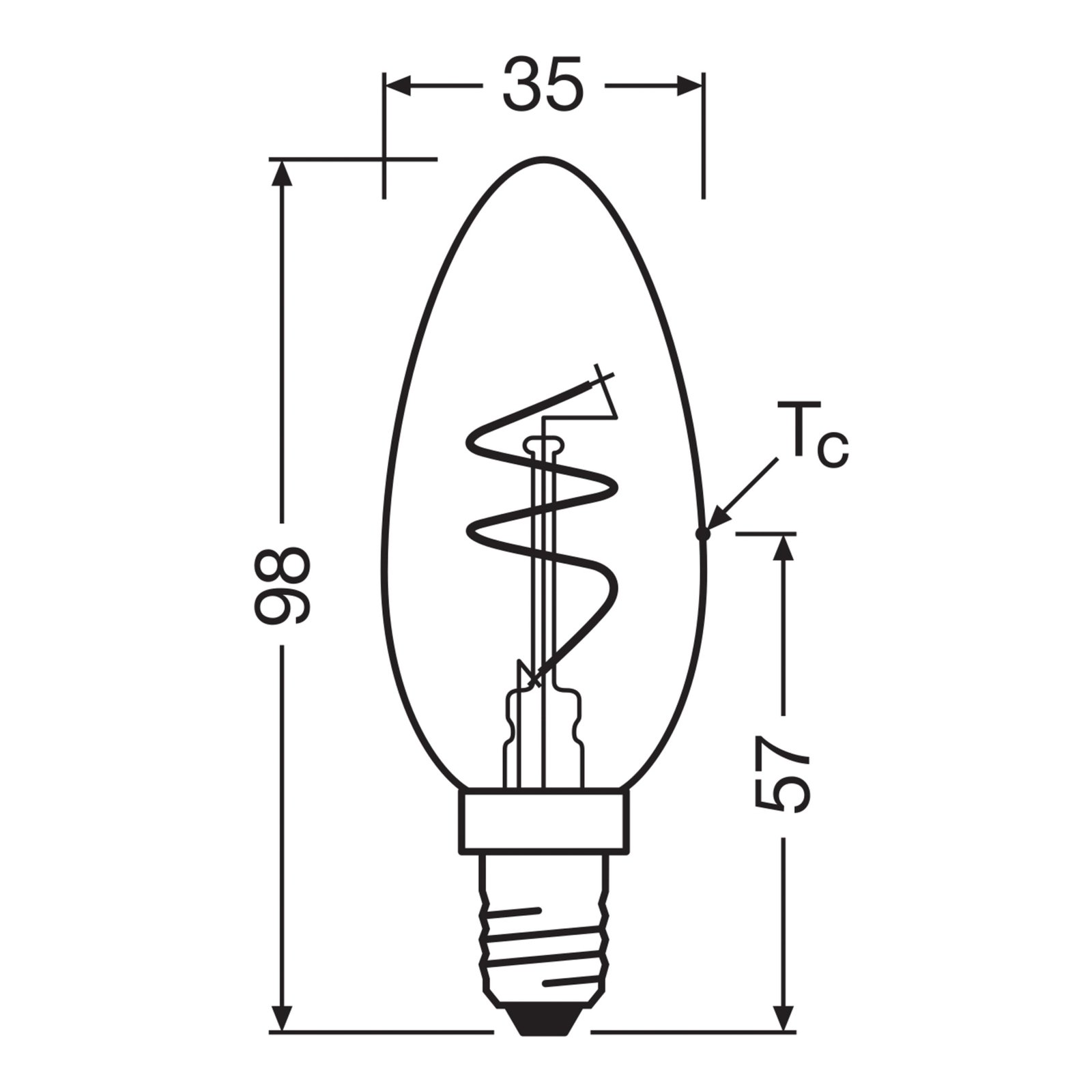 OSRAM LED Vintage B28 E14 3,5W 922 Spiral Filament gold à intensité