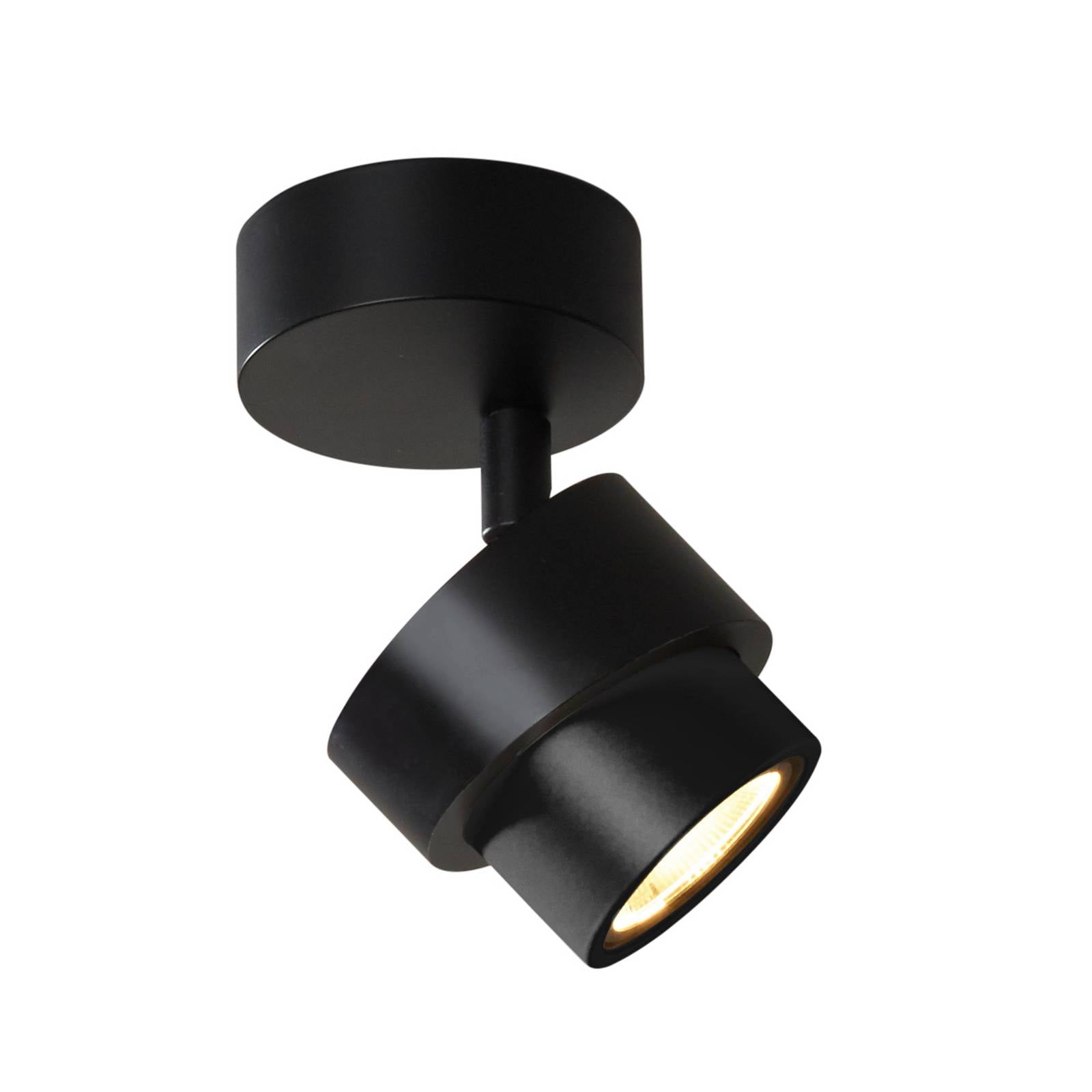 LED-Spot BRUSH, schwarz, Ø 7 cm, Metall, dimmbar, 2.700 K