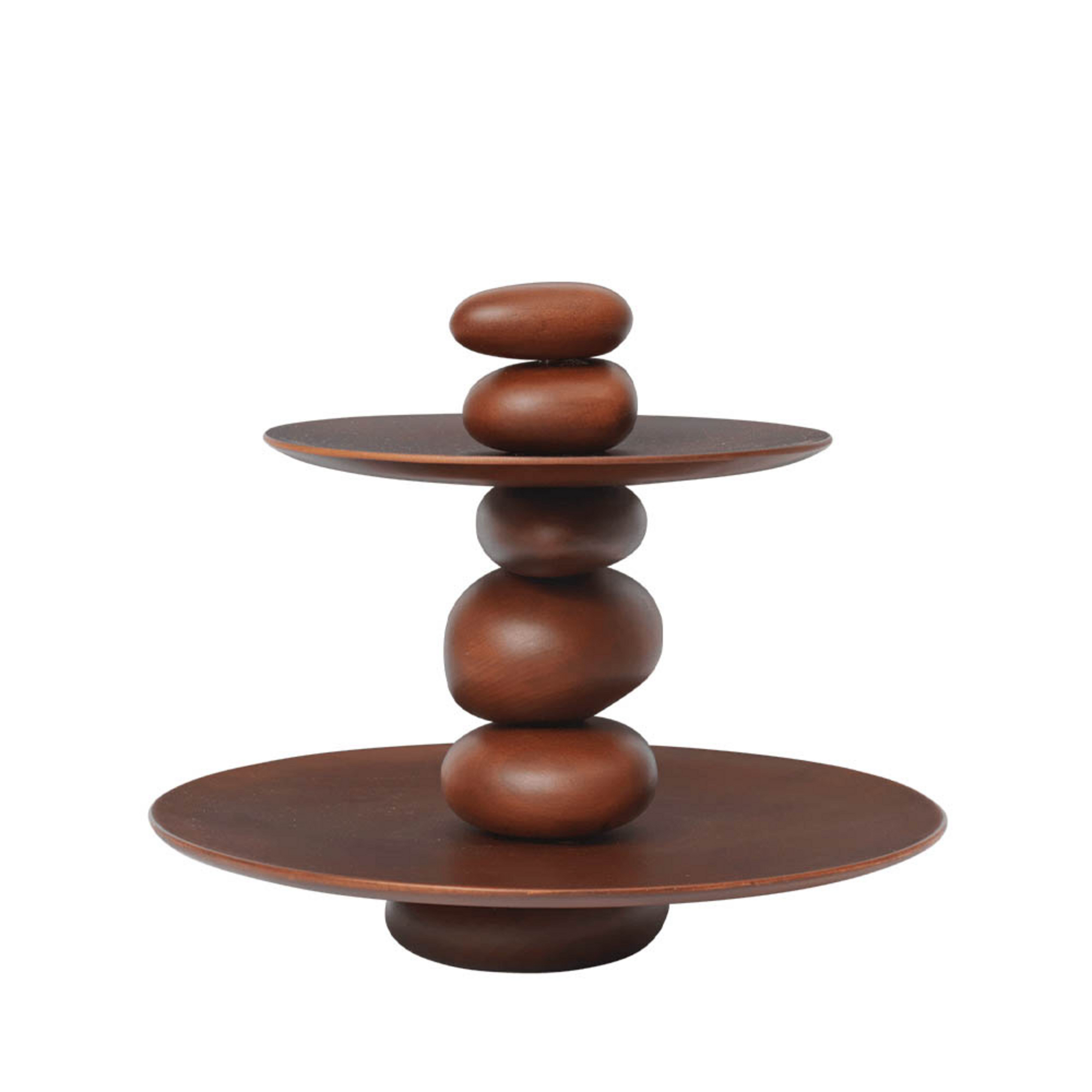 Pebble Dessert Stand Donker Brown - Ferm Living
