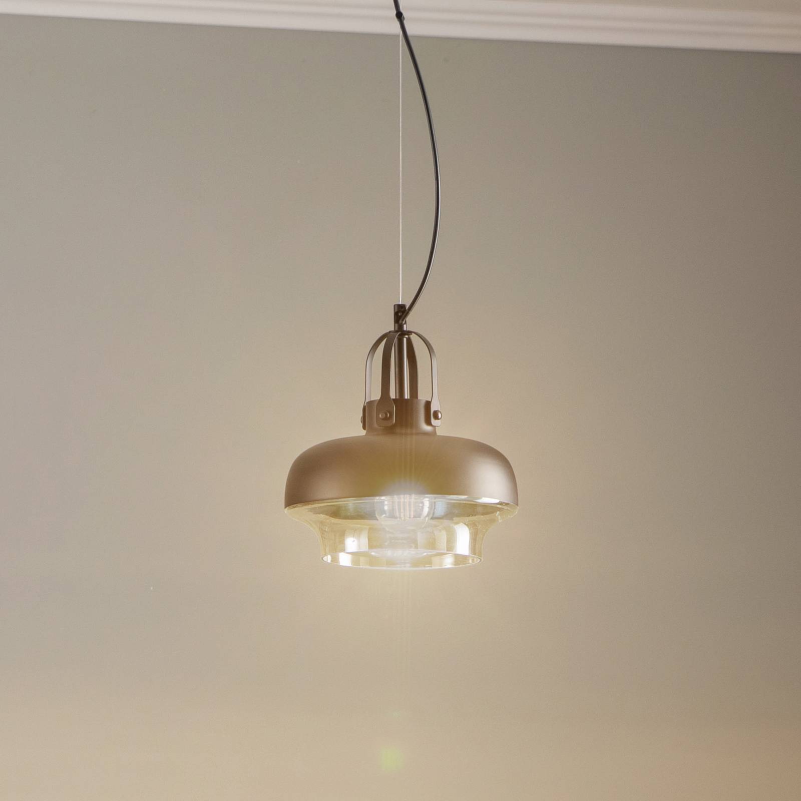 Lampa wisząca AV-5064-1BSY, klosz metal i szkło