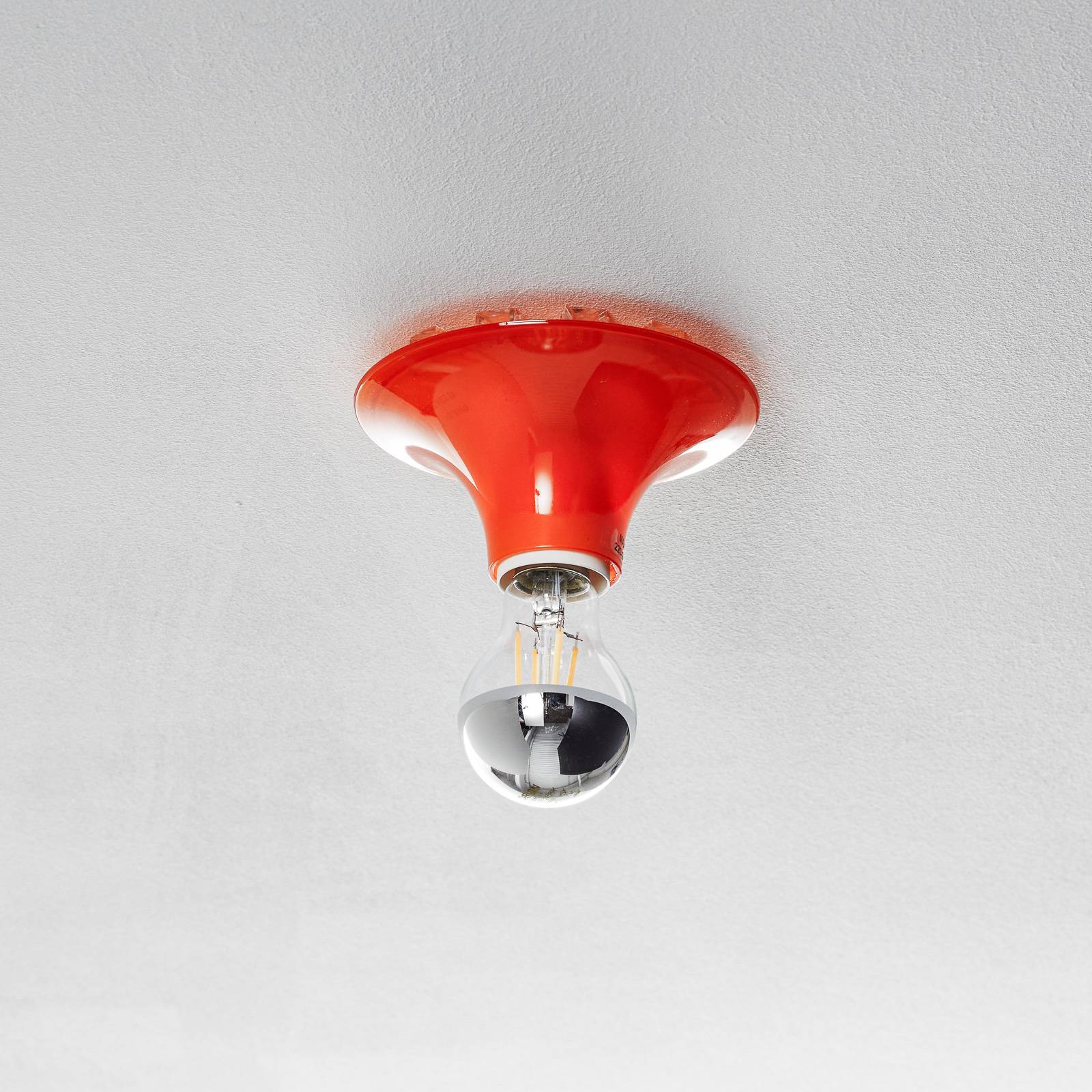 Designerska lampa sufitowa Artemide Teti, przezroczysty pomarańczowy