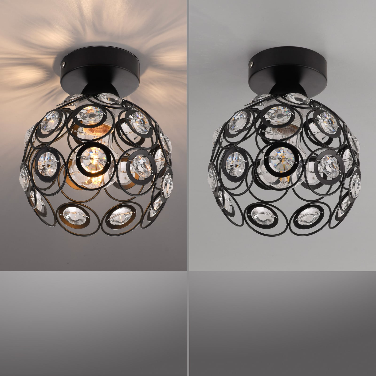 Loftlampe Tilly, sort, jern, Ø 18,5 cm, E27 Loftlampe Tilly, sort, jern, Ø 18,5 cm, E27