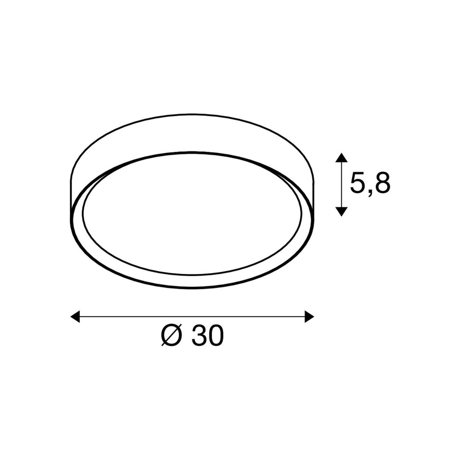 SLV plafonieră LED Decona Ø 30 cm alb/auriu metal - Baie - Modern - Aluminiu