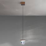 Fabbian Tripla lampă suspendată LED cristal bronz