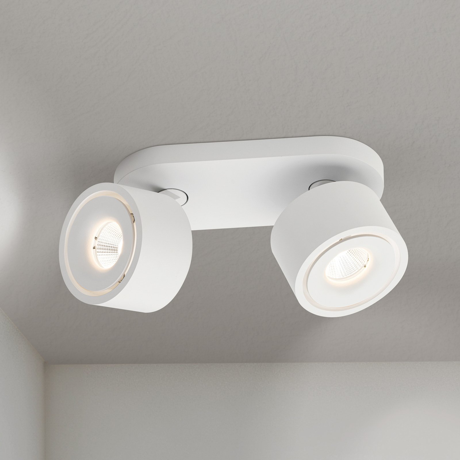 LED-Deckenstrahler Specter, weiß, Länge 19,4 cm, Alu, 2-flg.