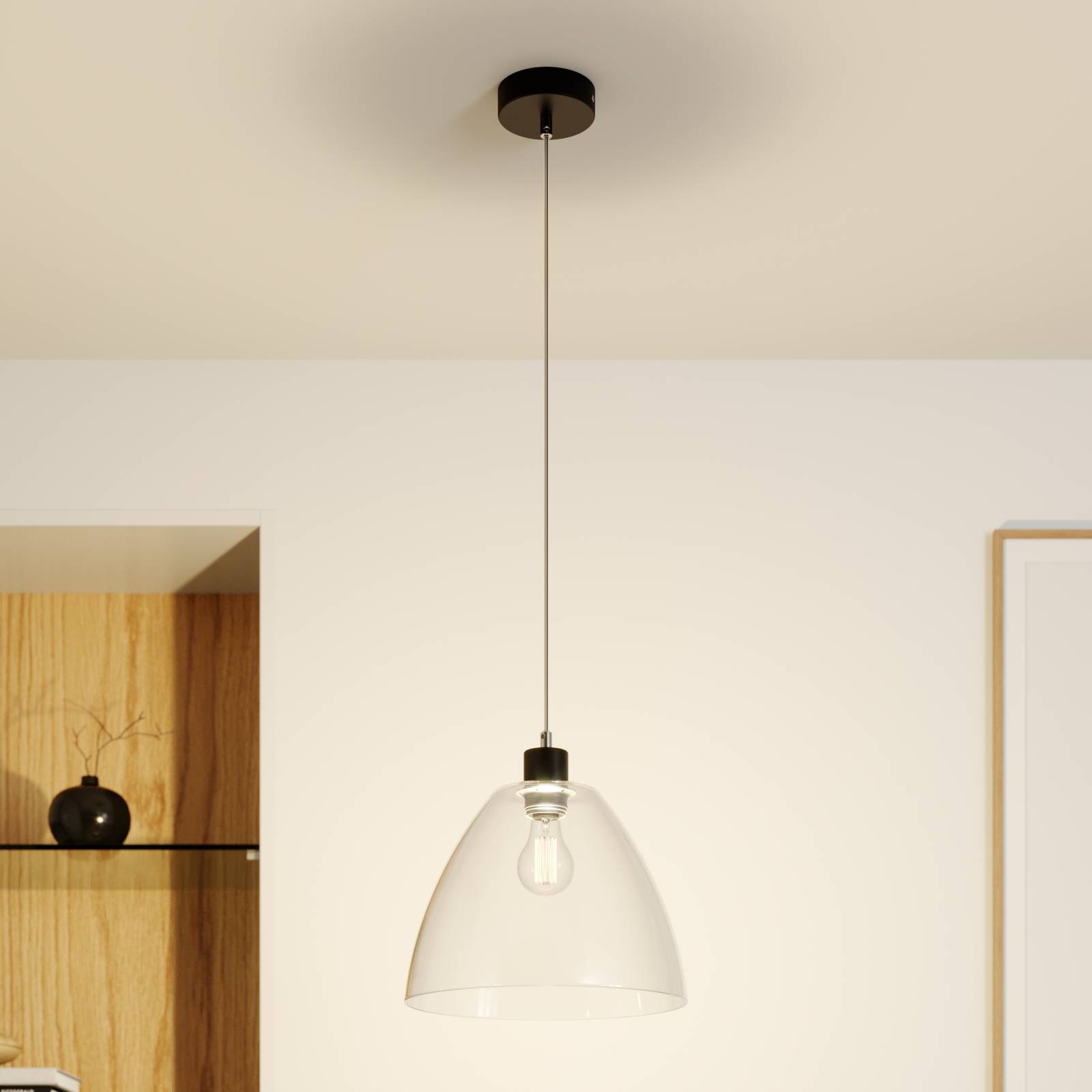 Hanglamp Dasha, 1-lamp, glas transparant
