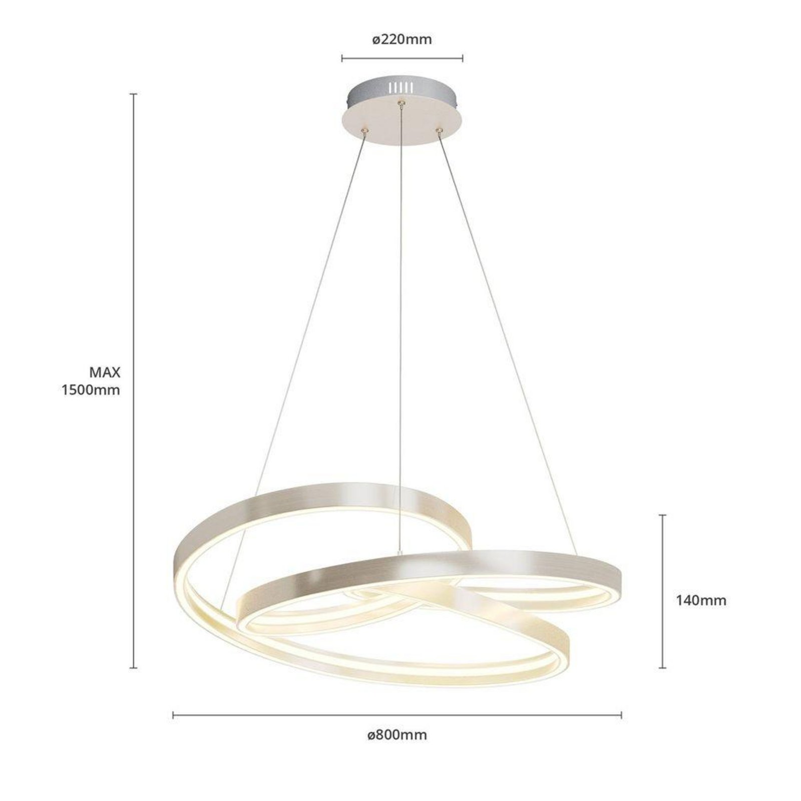 Gunbritt LED Lustră Pendul Ø80 Alu - Lucande