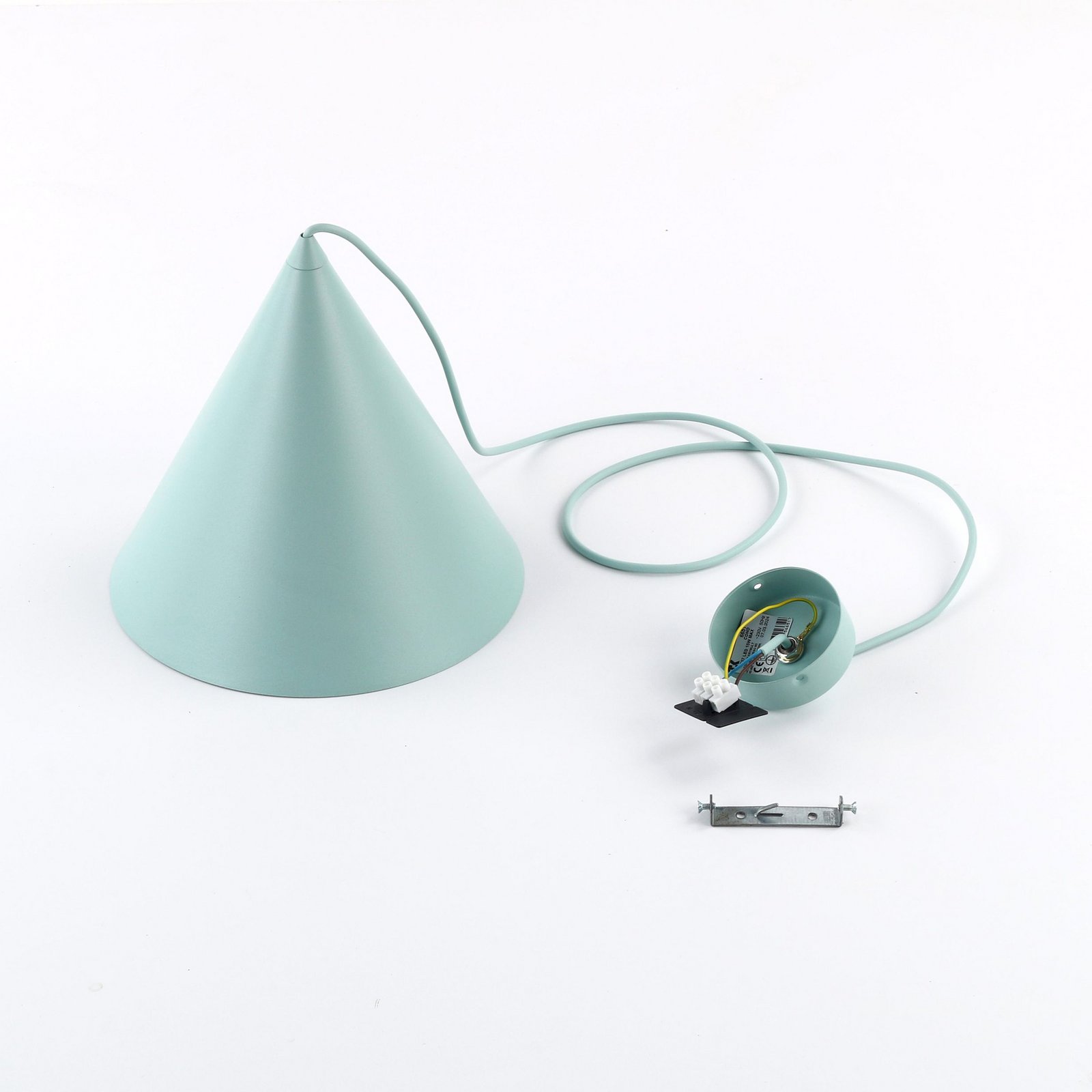 Závěsné světlo Cono, 1 žárovka, Ø 25 cm, mátová, E27