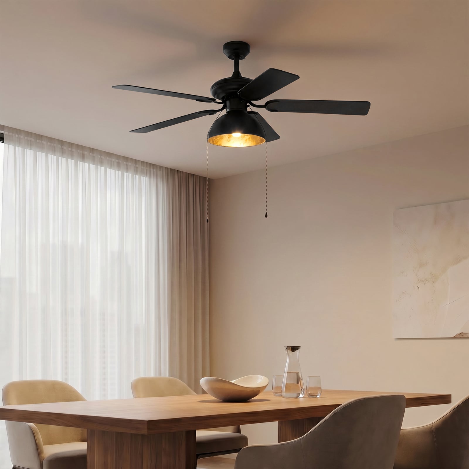 Shamoian Deckenventilator mit Licht, leise, Ø 130 cm - Lucande Shamoian Deckenventilator mit Licht, leise, Ø 130 cm - Lucande